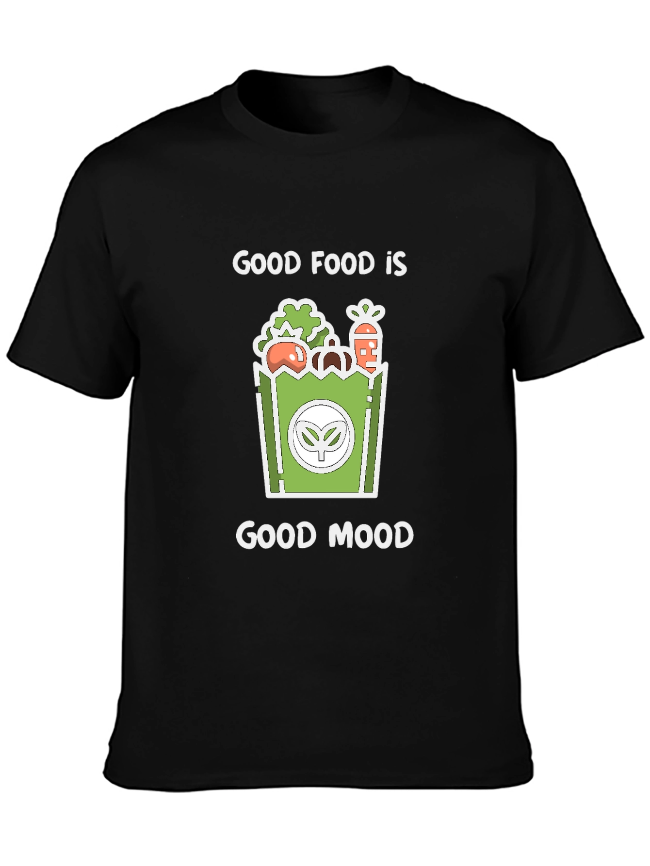 Good Food Good Mood Graphic Tee - Black