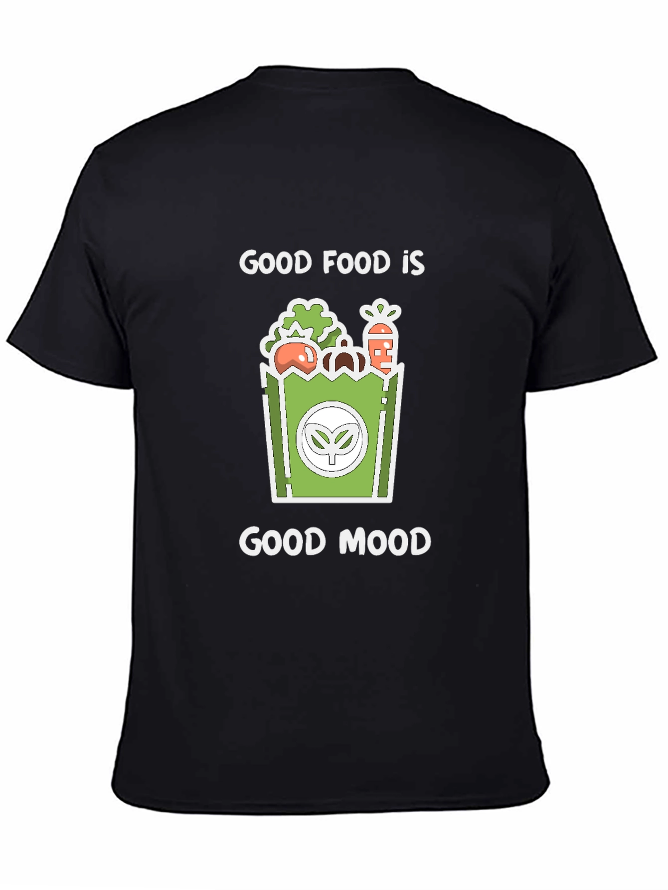 Good Food Good Mood Graphic Tee - Black