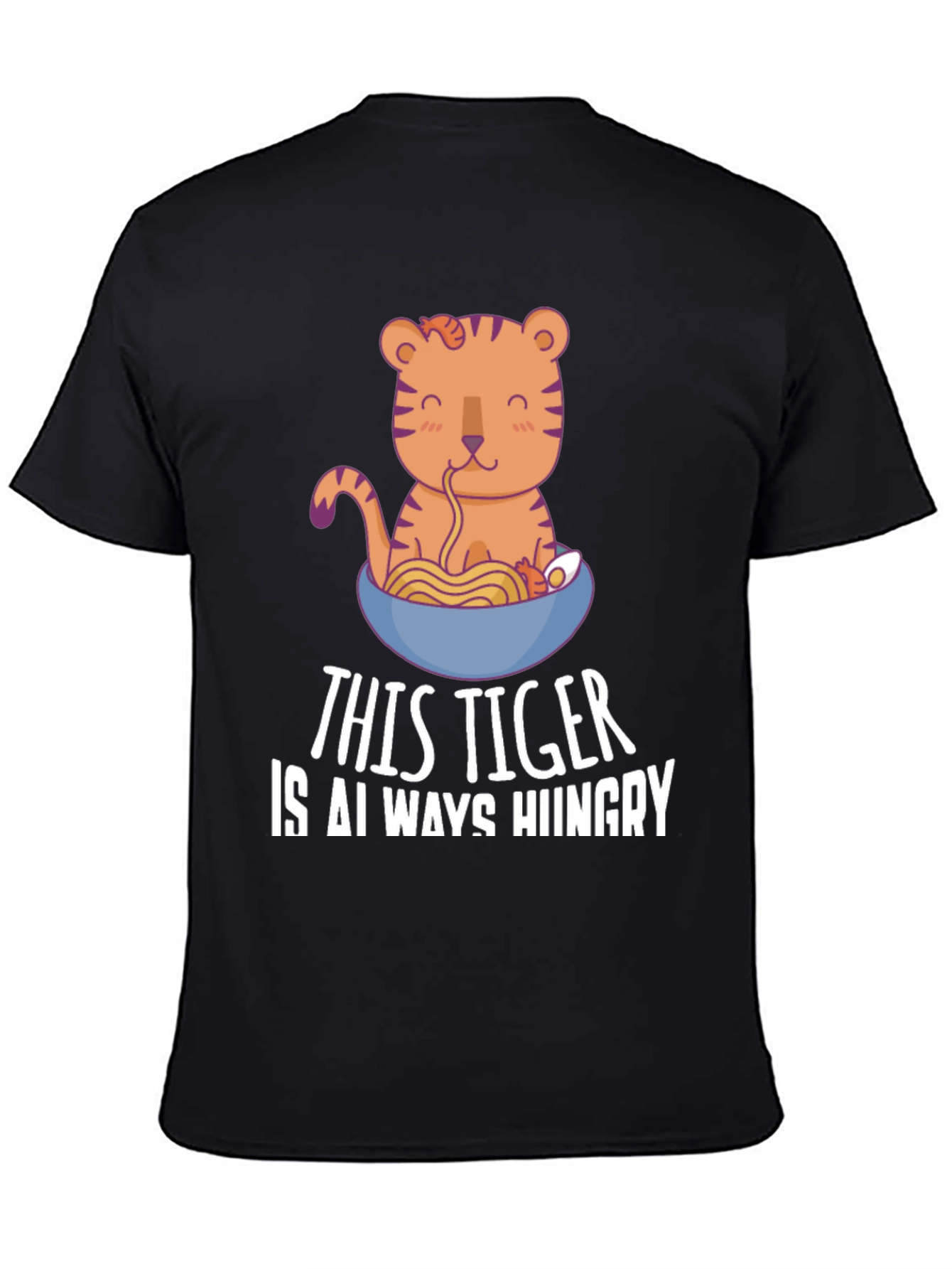 Hungry Tiger Ramen T-Shirt - Cute Cartoon Tee