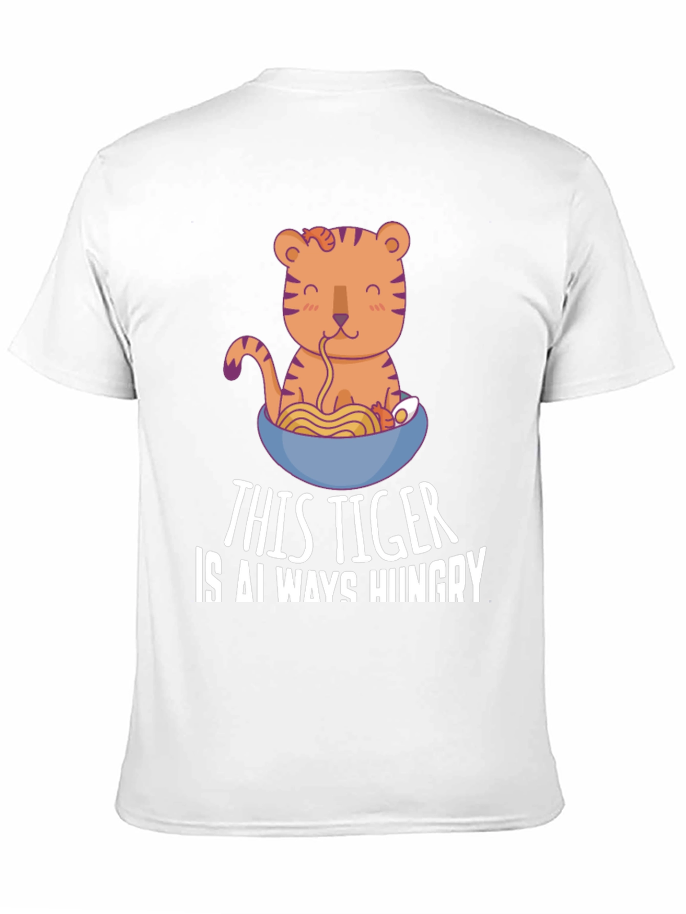Hungry Tiger Ramen T-Shirt - Cute Cartoon Tee