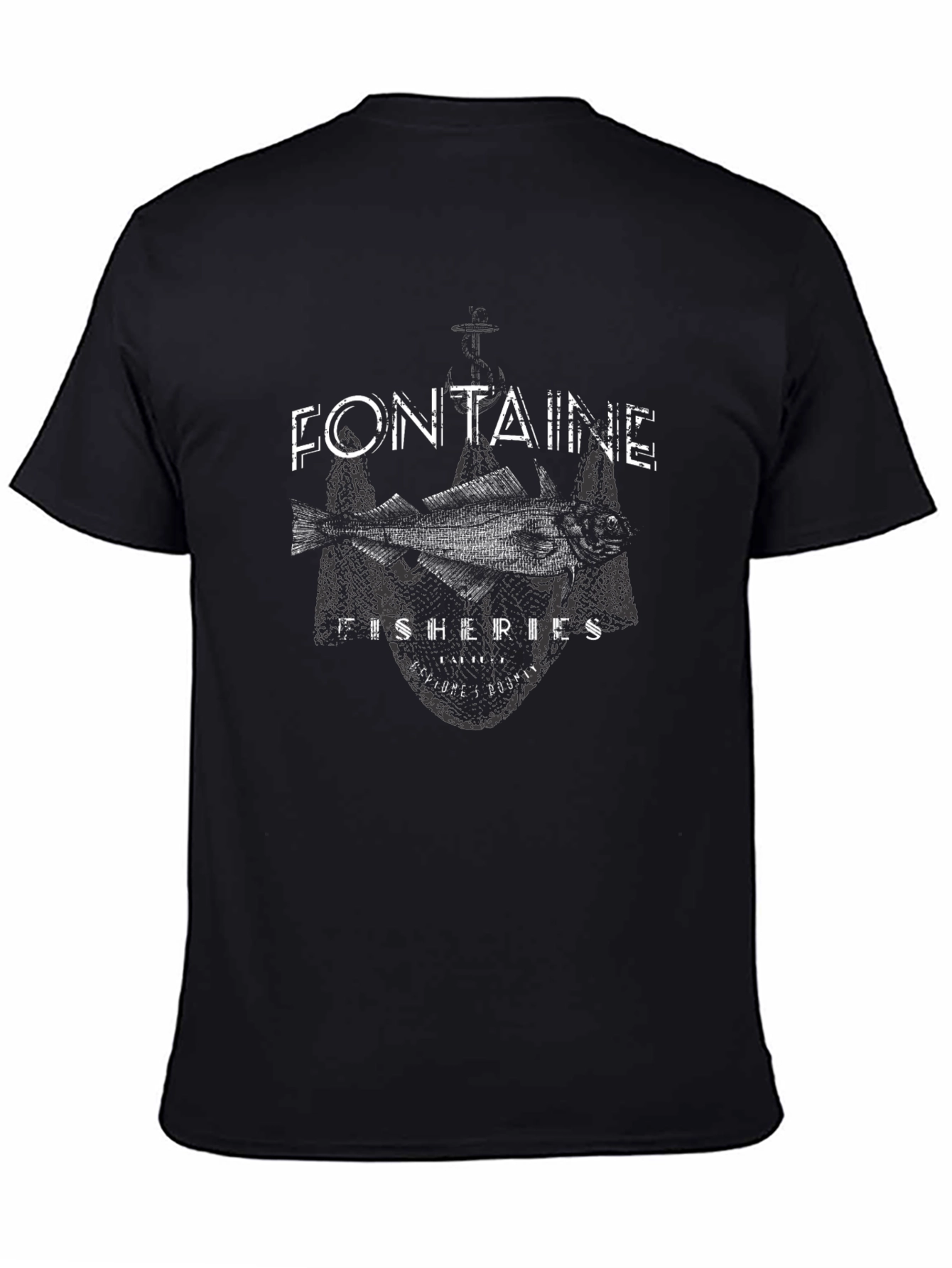 Fontaine Fisheries Graphic T-Shirt - Black Cotton Tee