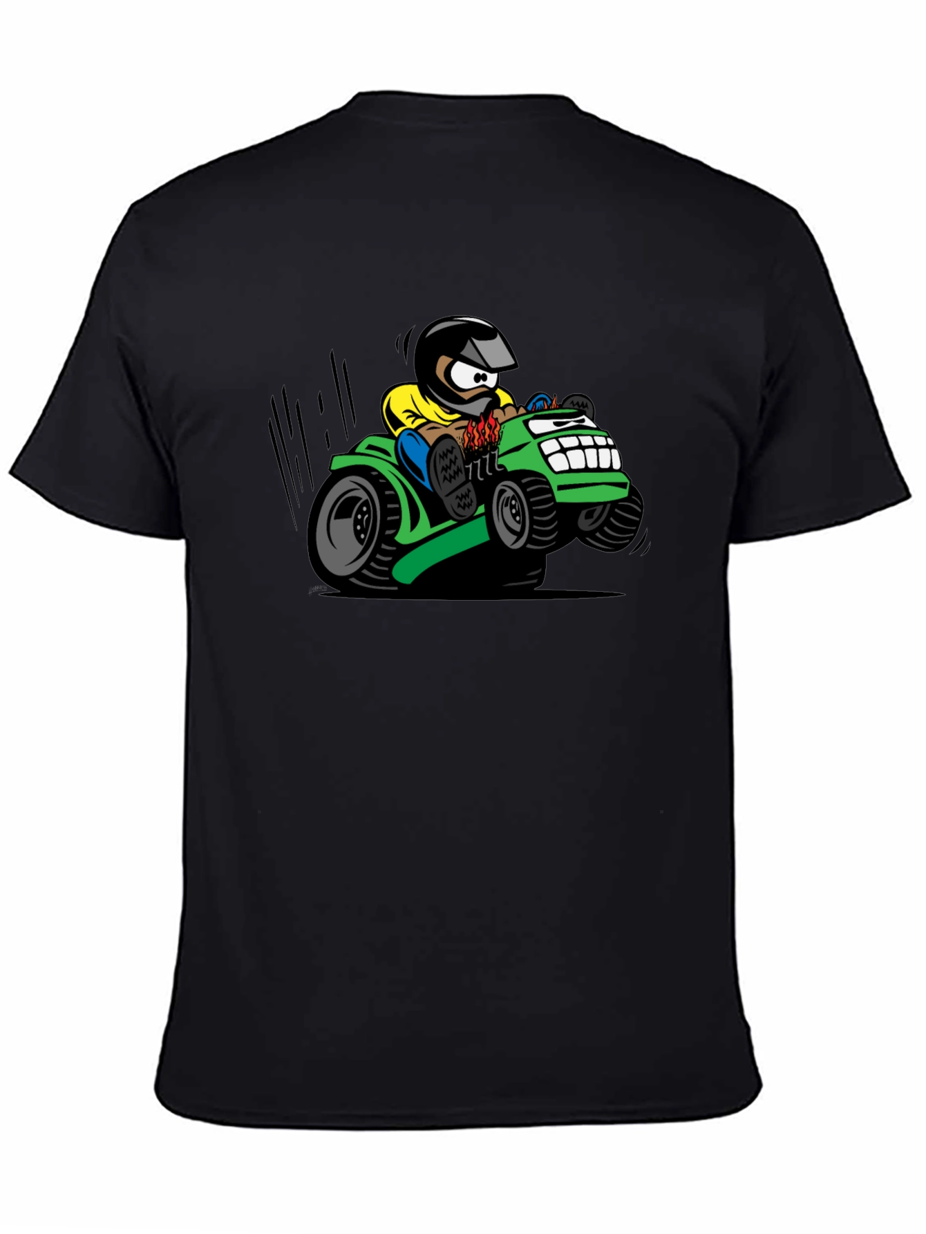 Cartoon Lawn Mower Rider Graphic Tee