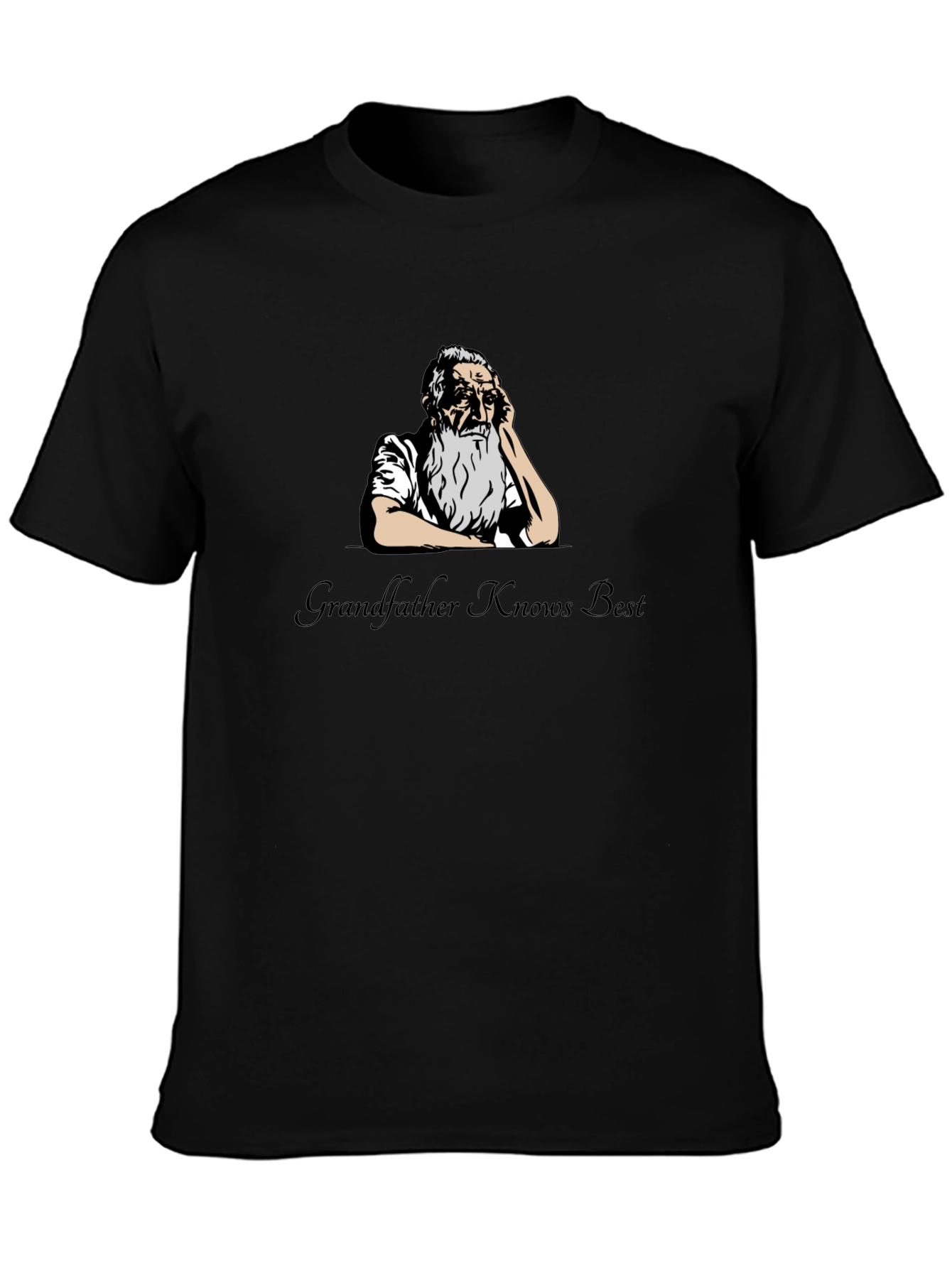 Grandfather Knows Best Graphic T-Shirt - Black