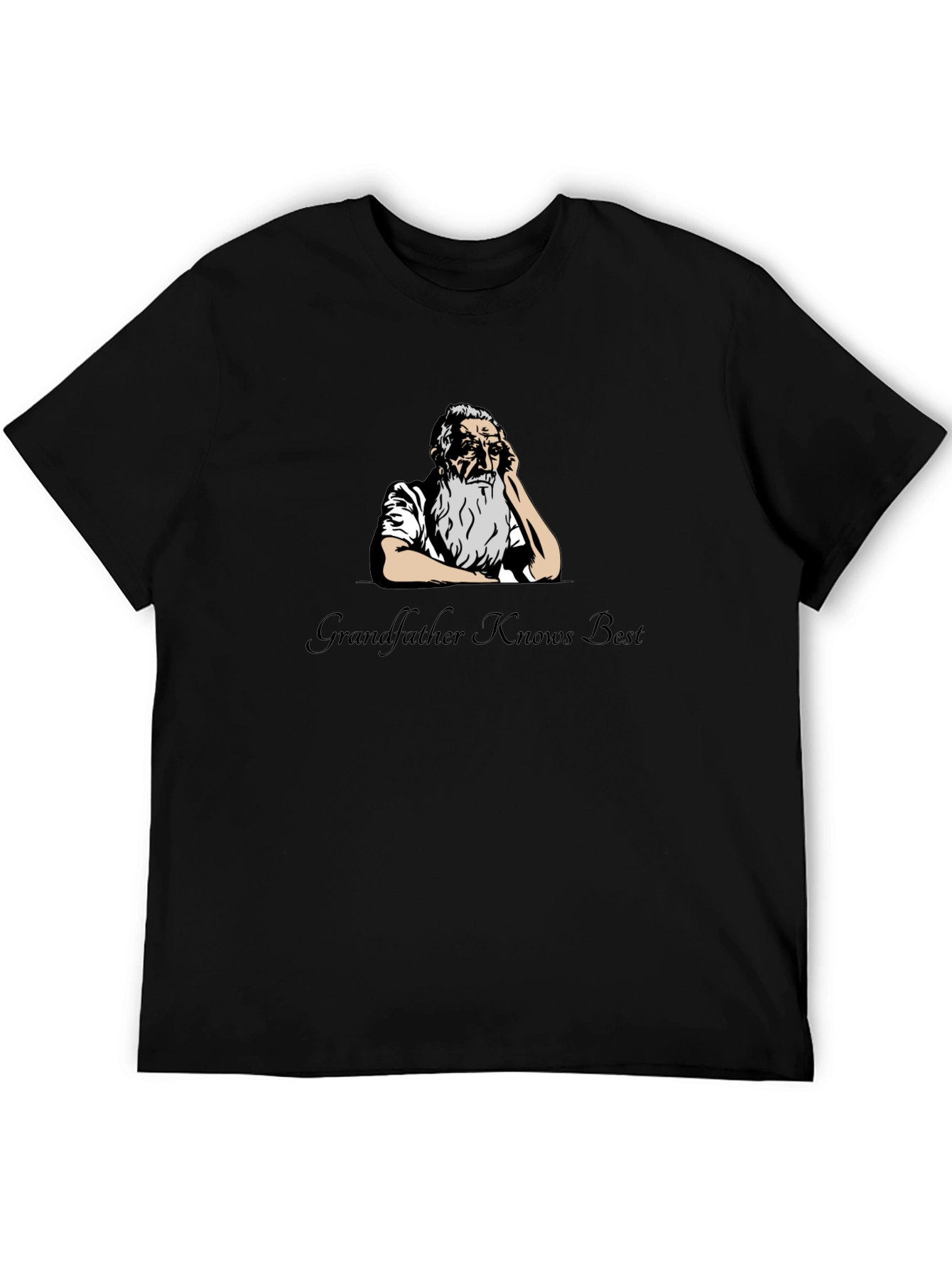 Grandfather Knows Best Graphic T-Shirt - Black