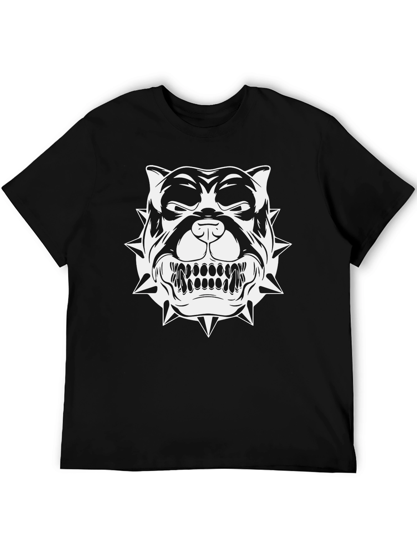 Mens Black T-Shirt with Bold Bulldog Graphic
