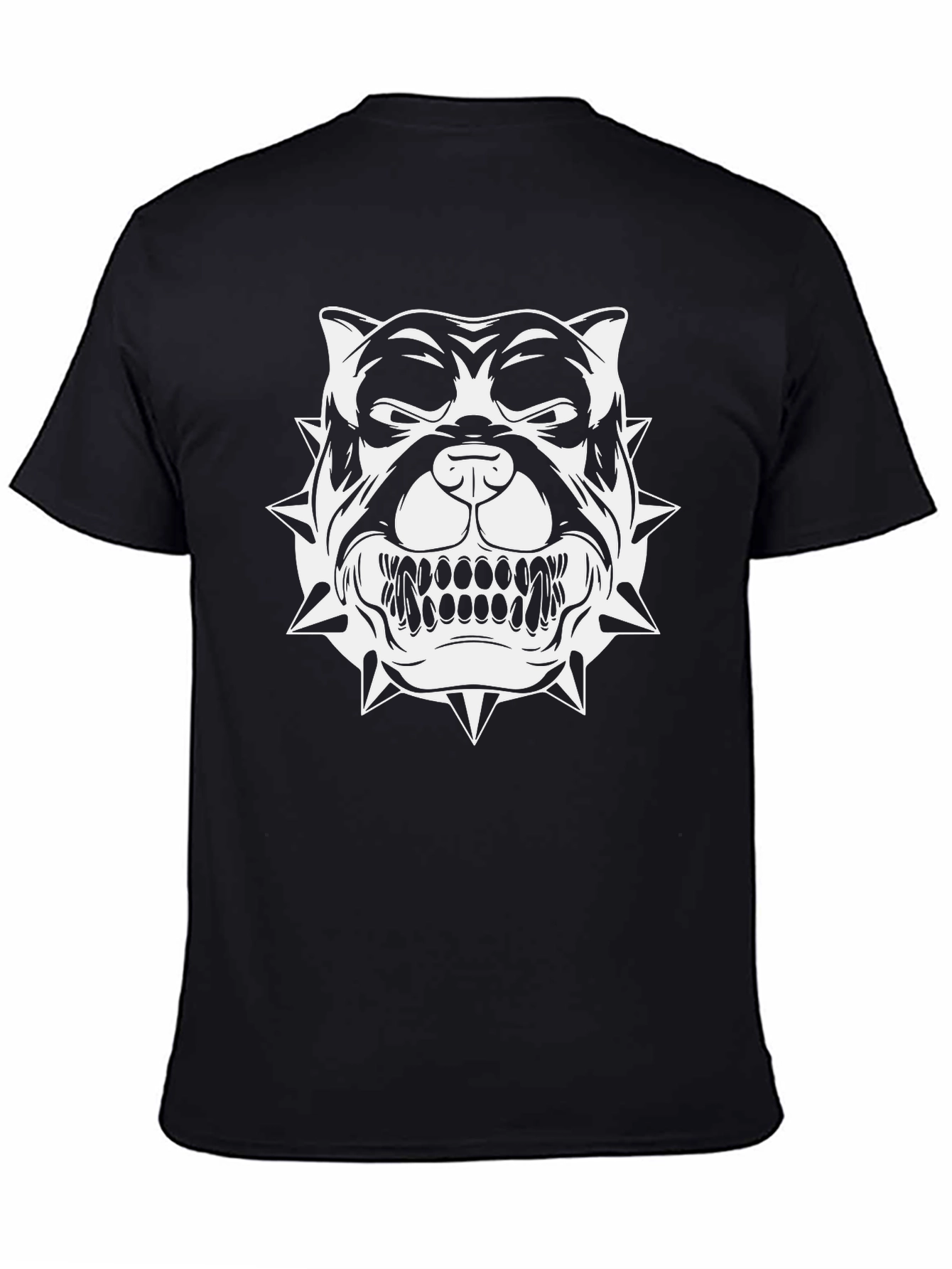 Mens Black T-Shirt with Bold Bulldog Graphic