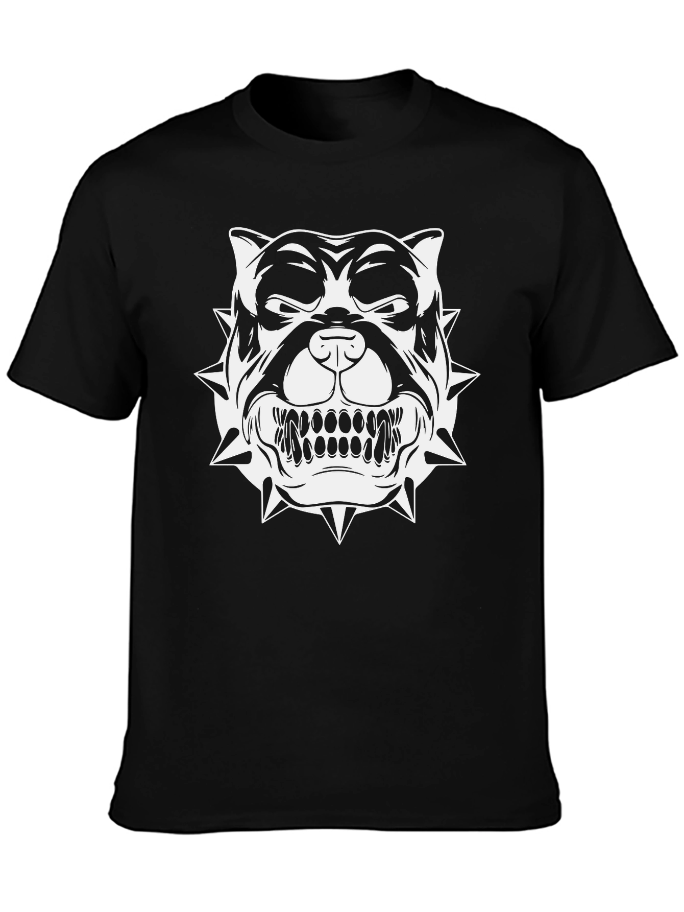 Mens Black T-Shirt with Bold Bulldog Graphic