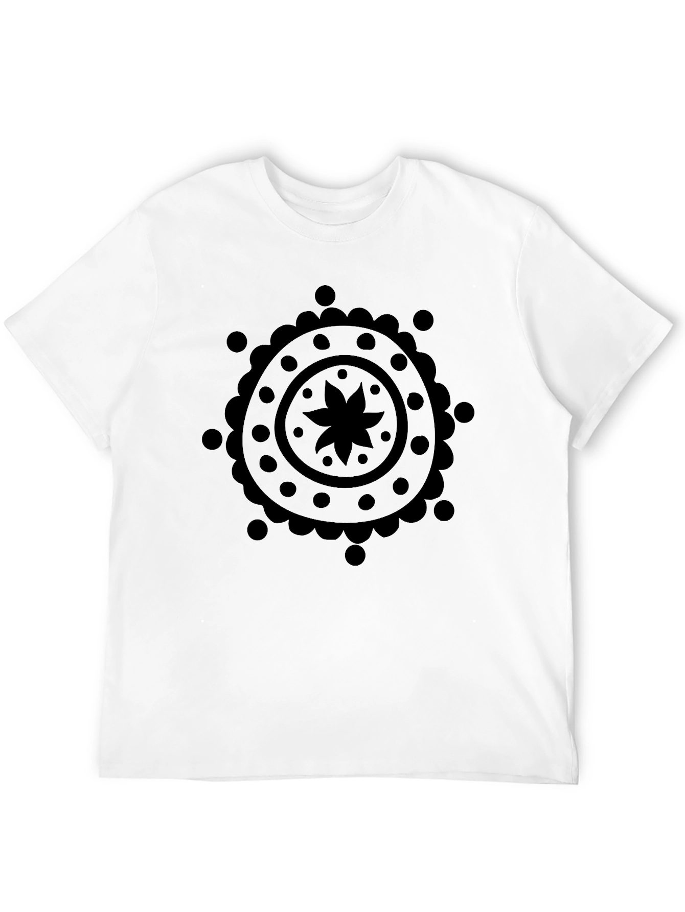 Black Mandala Graphic Print Mens T-Shirt