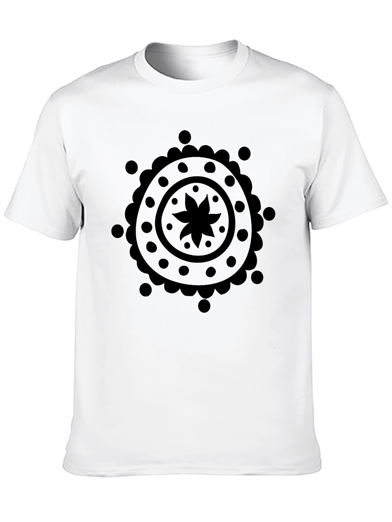 Black Mandala Graphic Print Mens T-Shirt