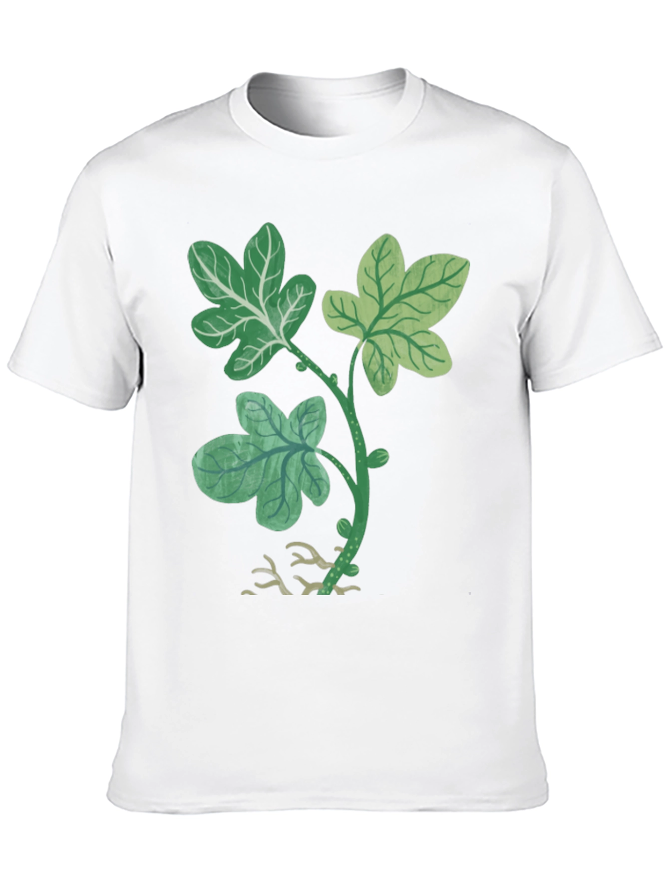 Leaf Print Black T-Shirt
