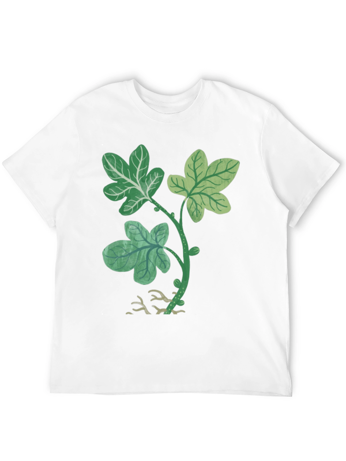 Leaf Print Black T-Shirt