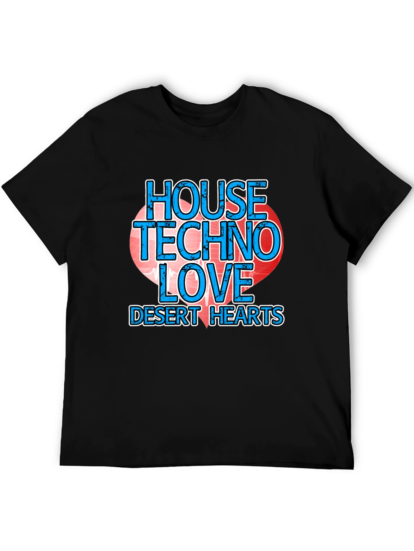 House Techno Love Desert Hearts Graphic Tee