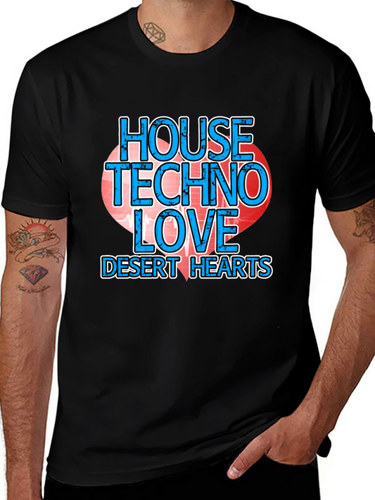 House Techno Love Desert Hearts Graphic Tee