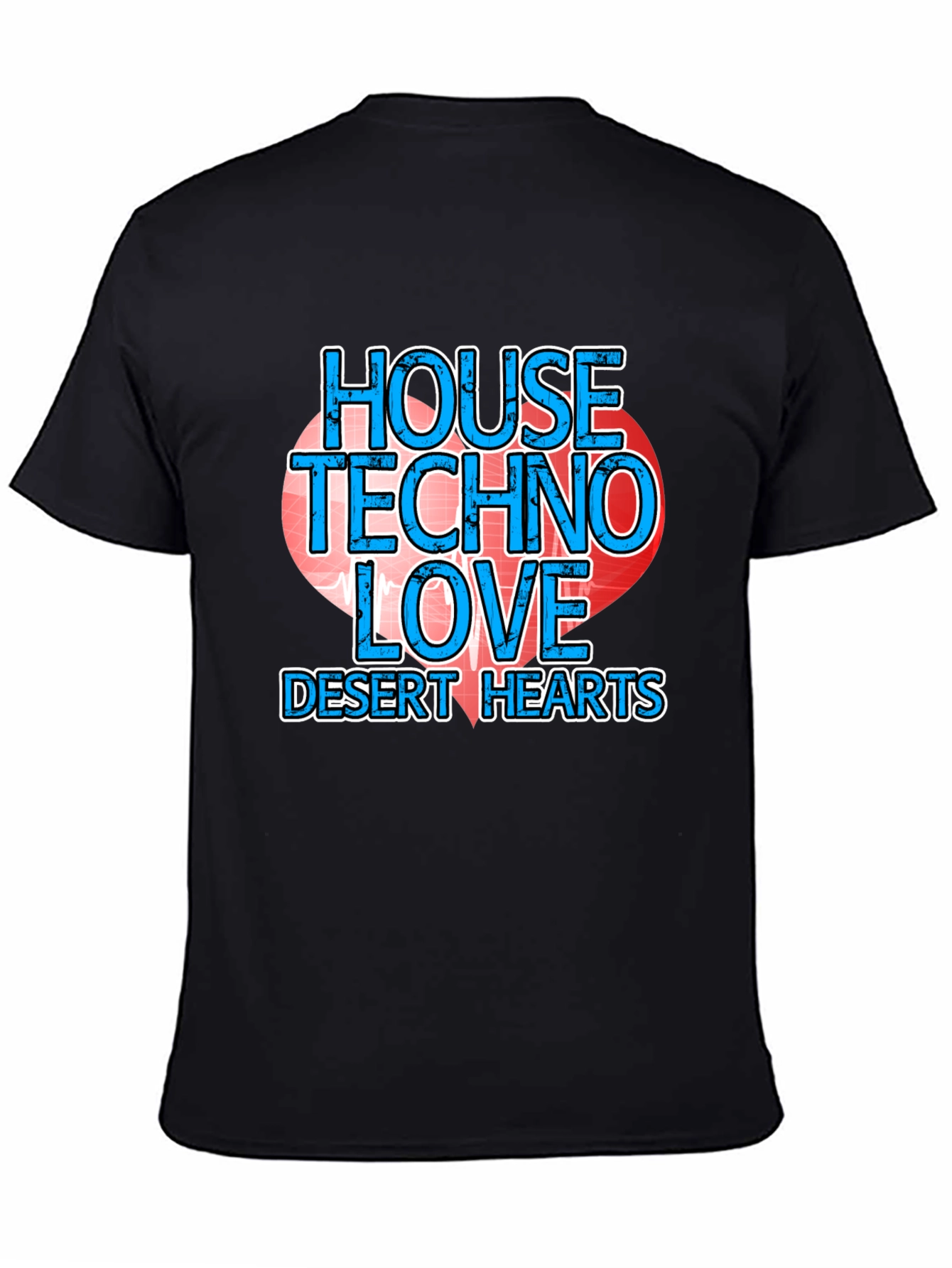 House Techno Love Desert Hearts Graphic Tee
