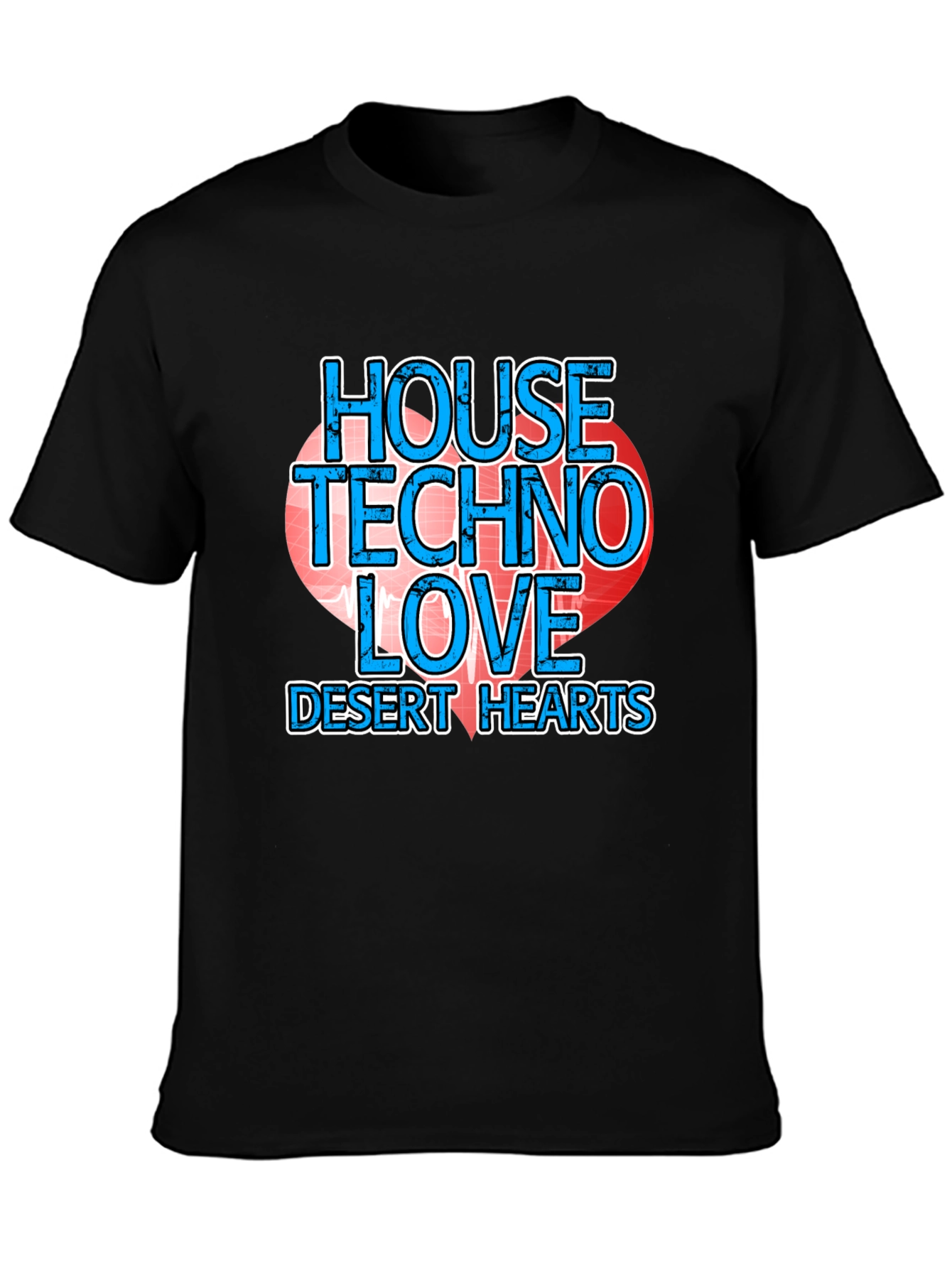 House Techno Love Desert Hearts Graphic Tee
