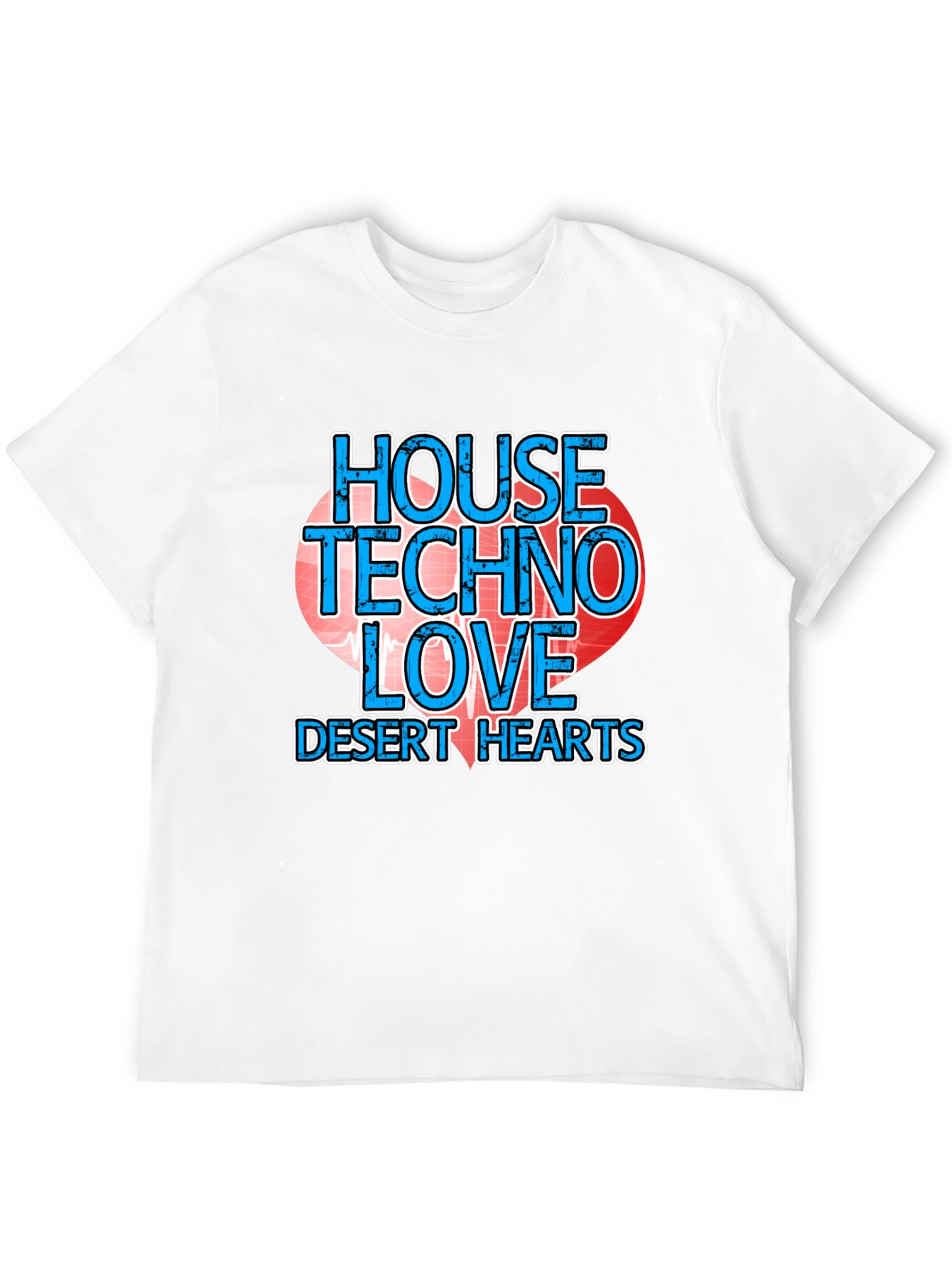 House Techno Love Desert Hearts Graphic Tee