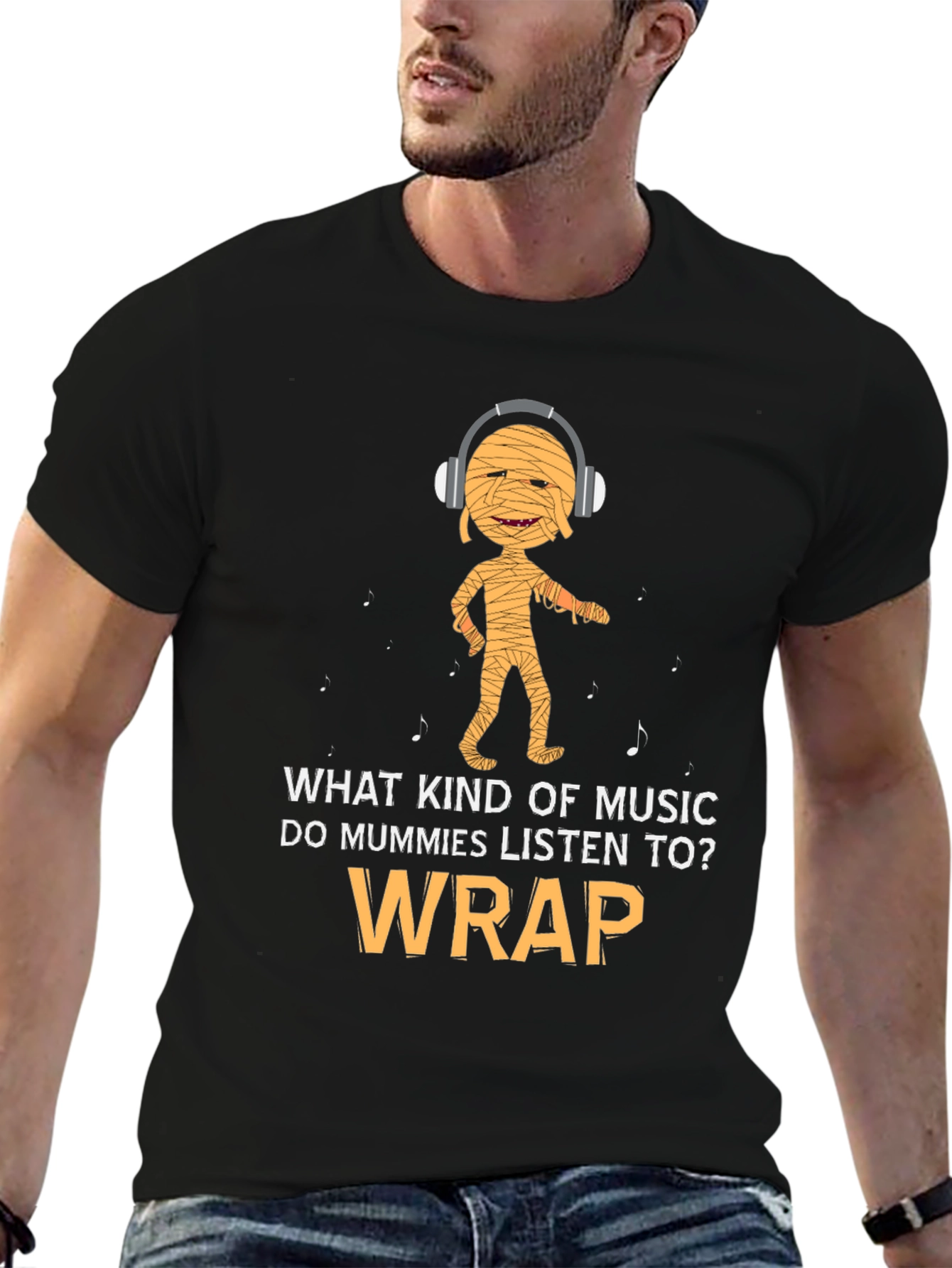 Mummy Wrap Music T-Shirt Halloween Funny Gift