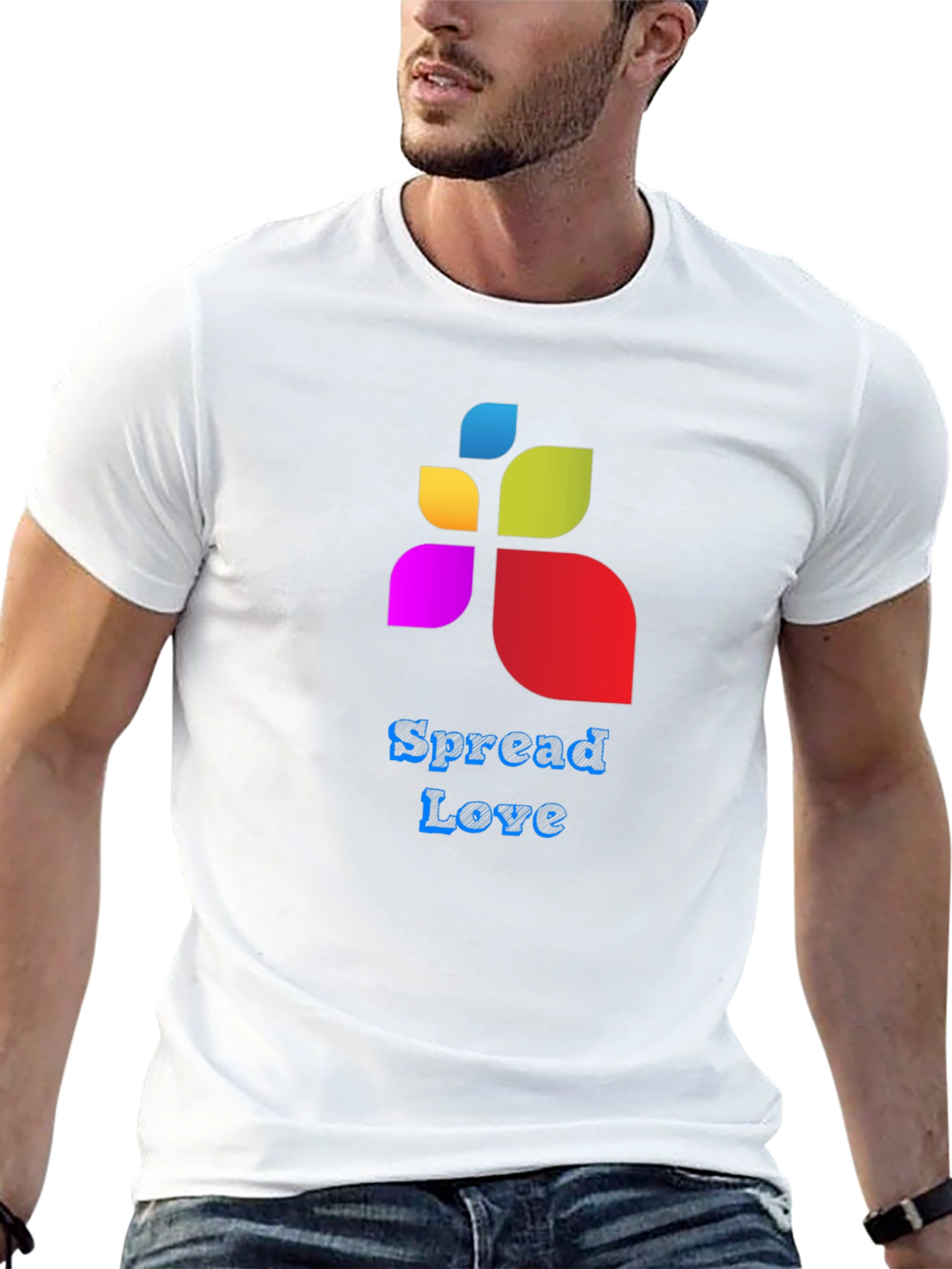 Spread Love Graphic Tee - Black Cotton Blend
