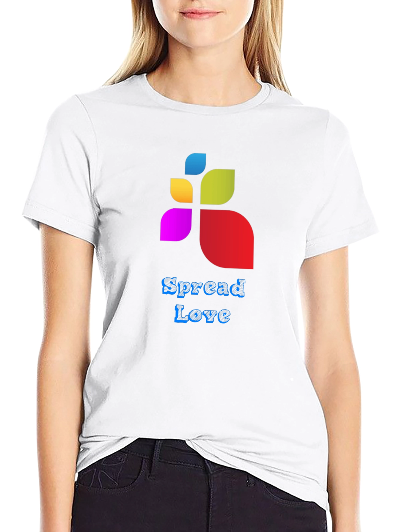 Spread Love Graphic Tee - Black Cotton Blend