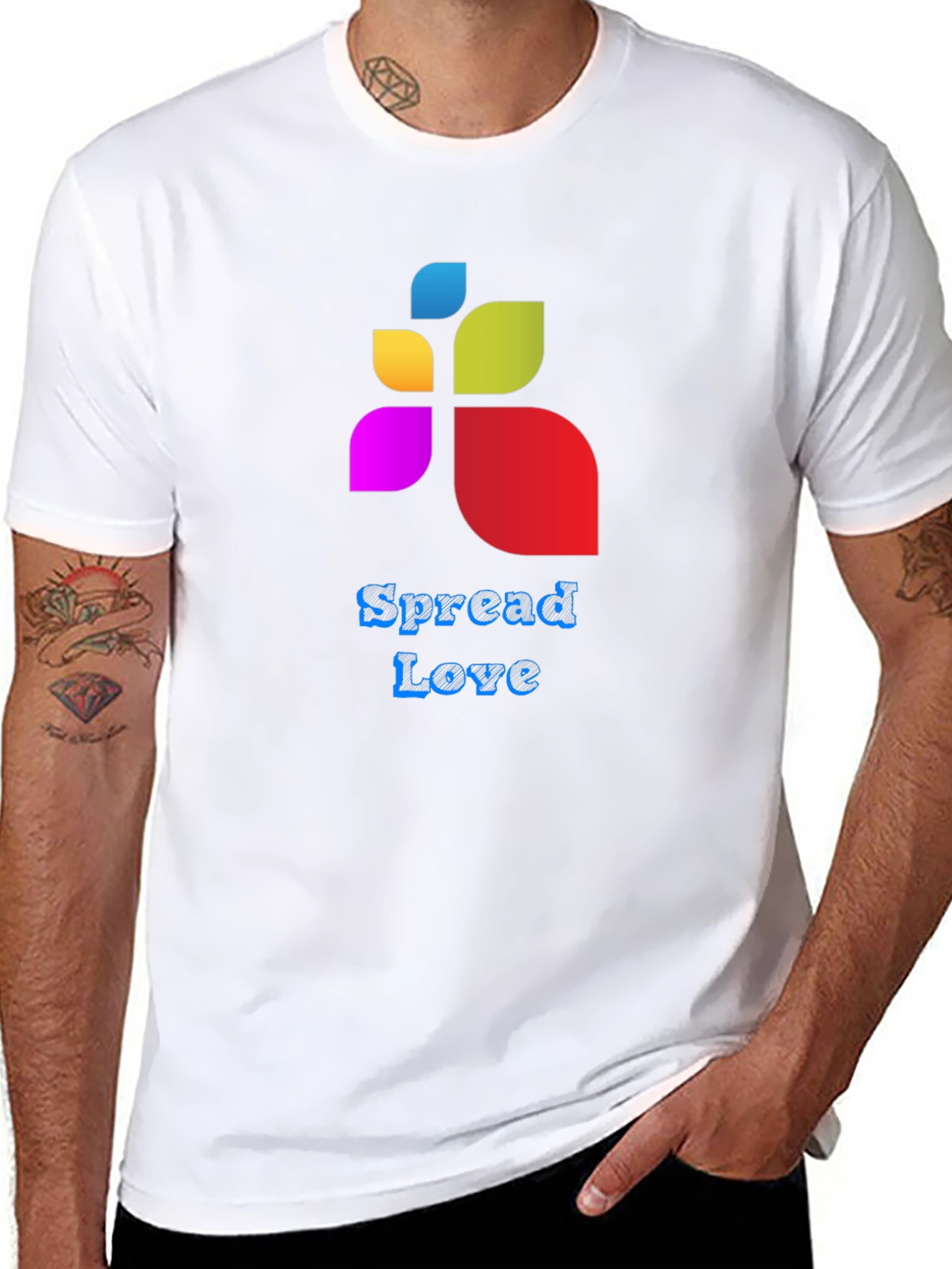Spread Love Graphic Tee - Black Cotton Blend