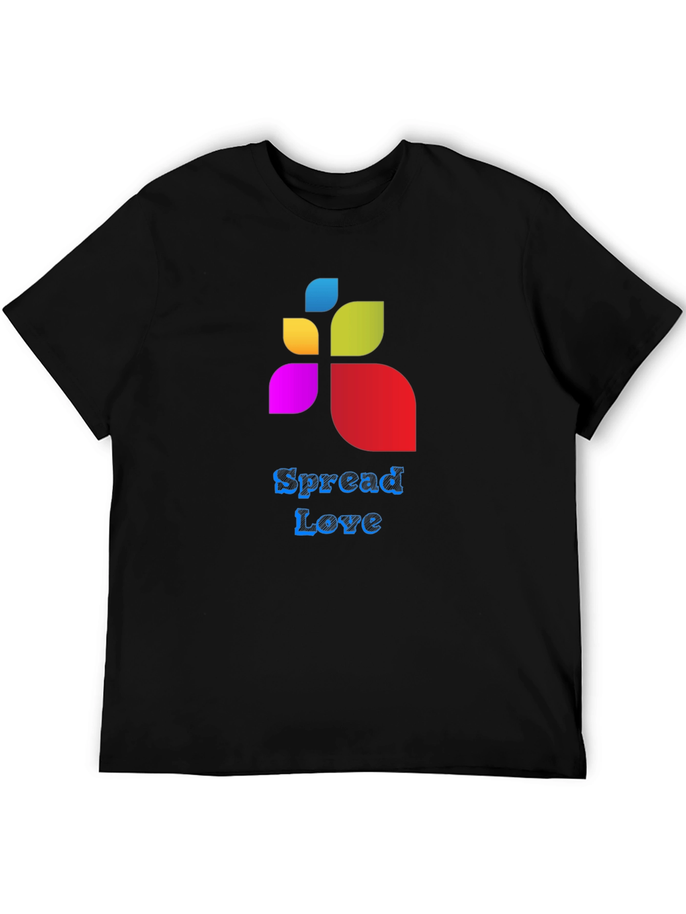 Spread Love Graphic Tee - Black Cotton Blend