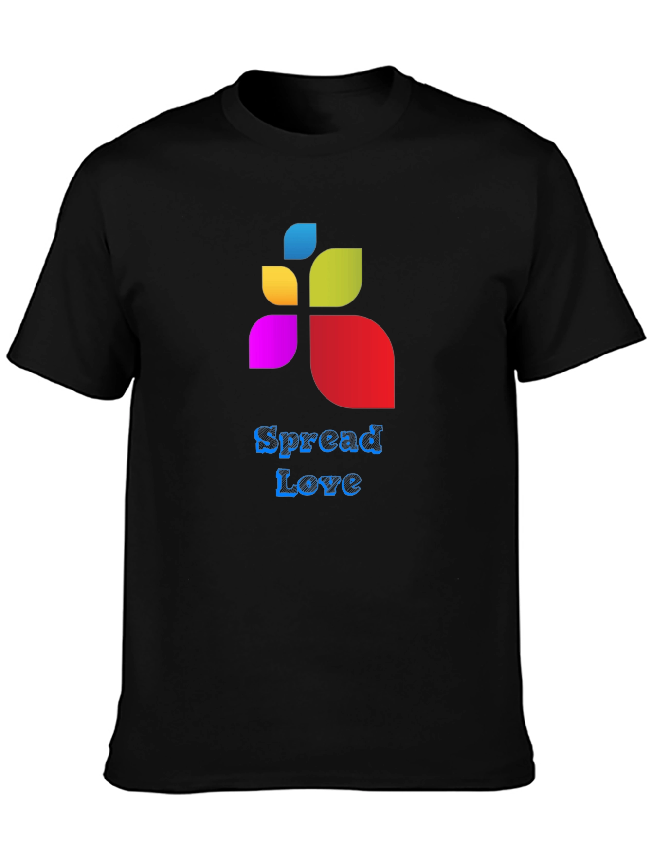 Spread Love Graphic Tee - Black Cotton Blend
