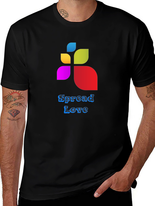Spread Love Graphic Tee - Black Cotton Blend