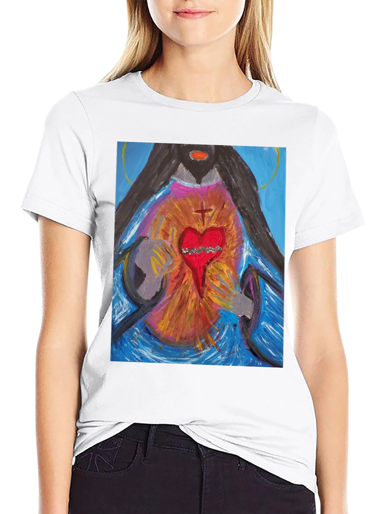Sacred Heart Graphic Tee - Artistic Expression