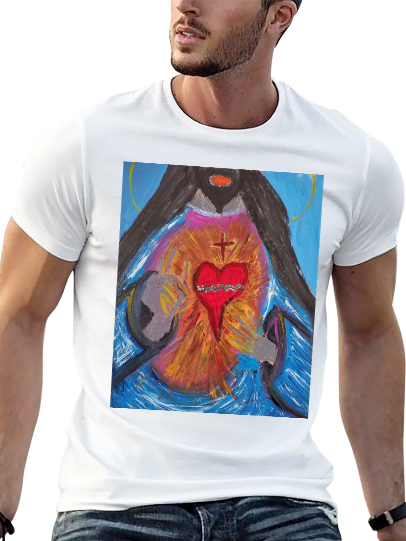 Sacred Heart Graphic Tee - Artistic Expression