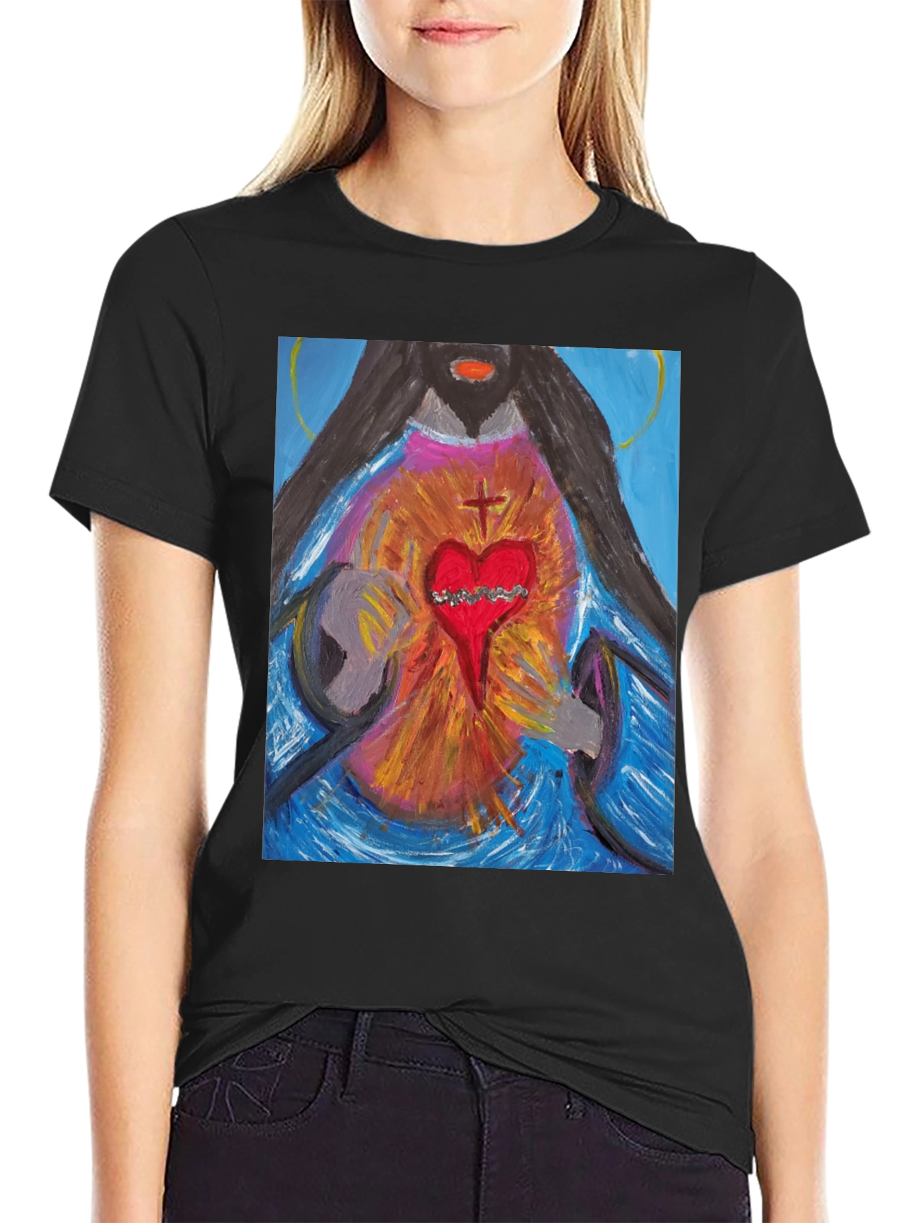 Sacred Heart Graphic Tee - Artistic Expression