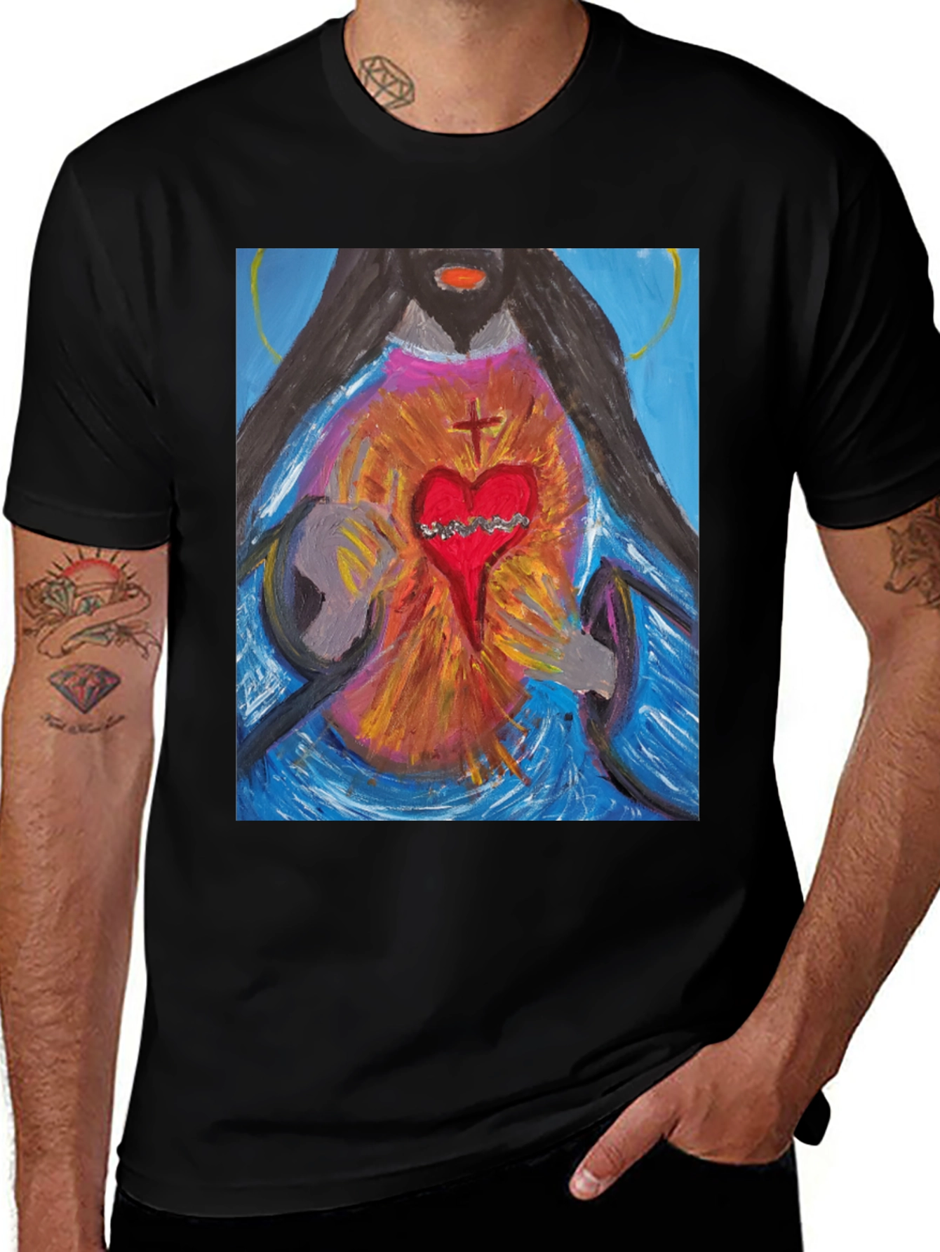 Sacred Heart Graphic Tee - Artistic Expression