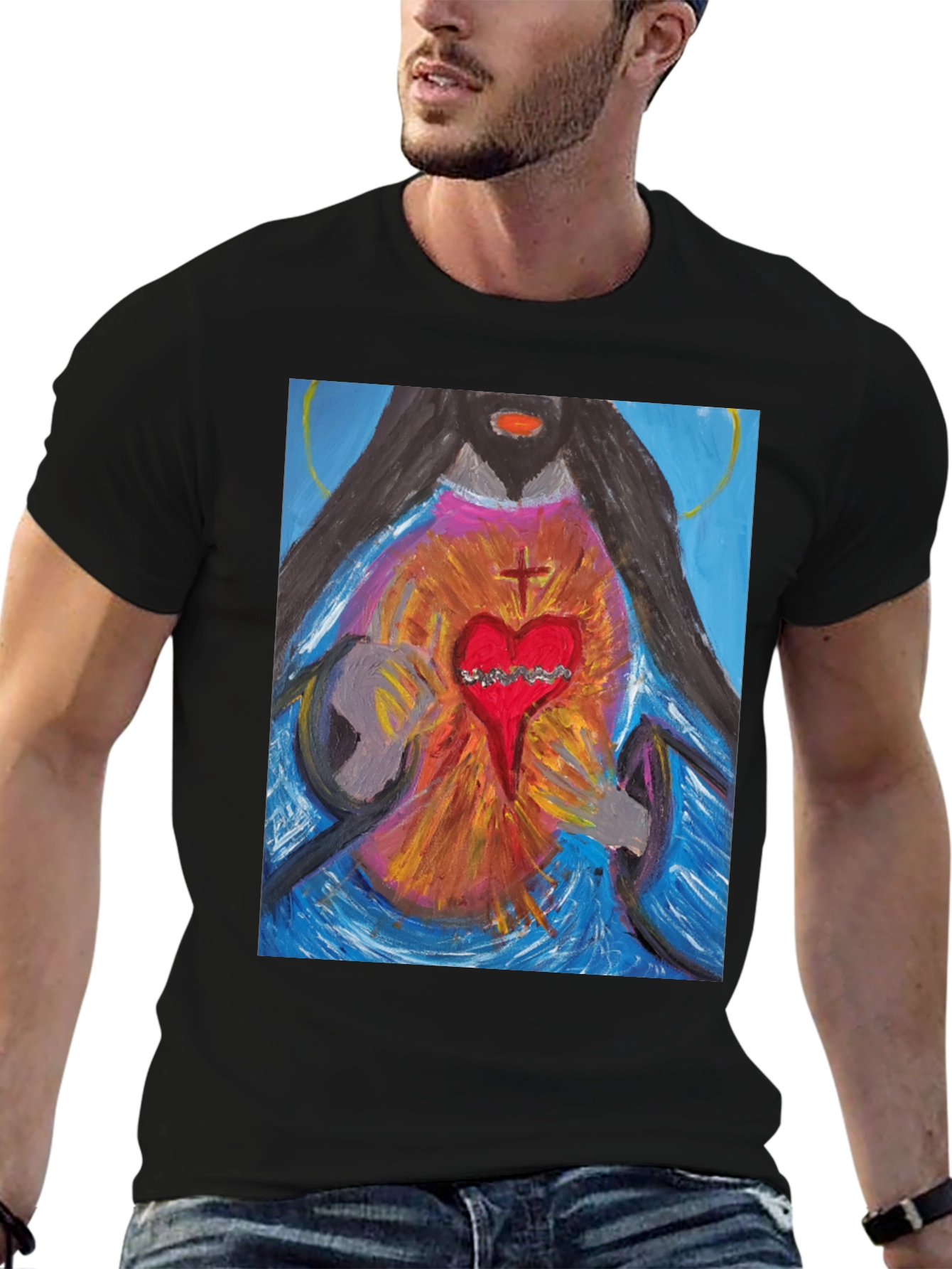 Sacred Heart Graphic Tee - Artistic Expression
