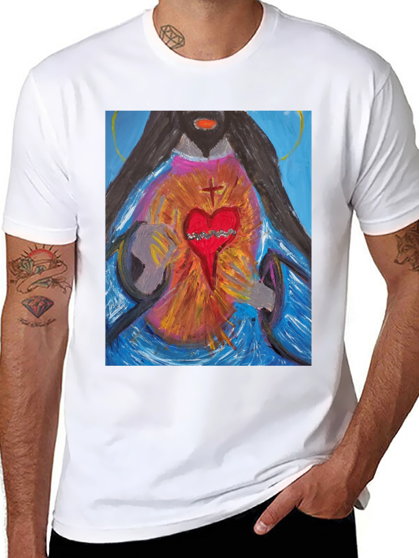 Sacred Heart Graphic Tee - Artistic Expression