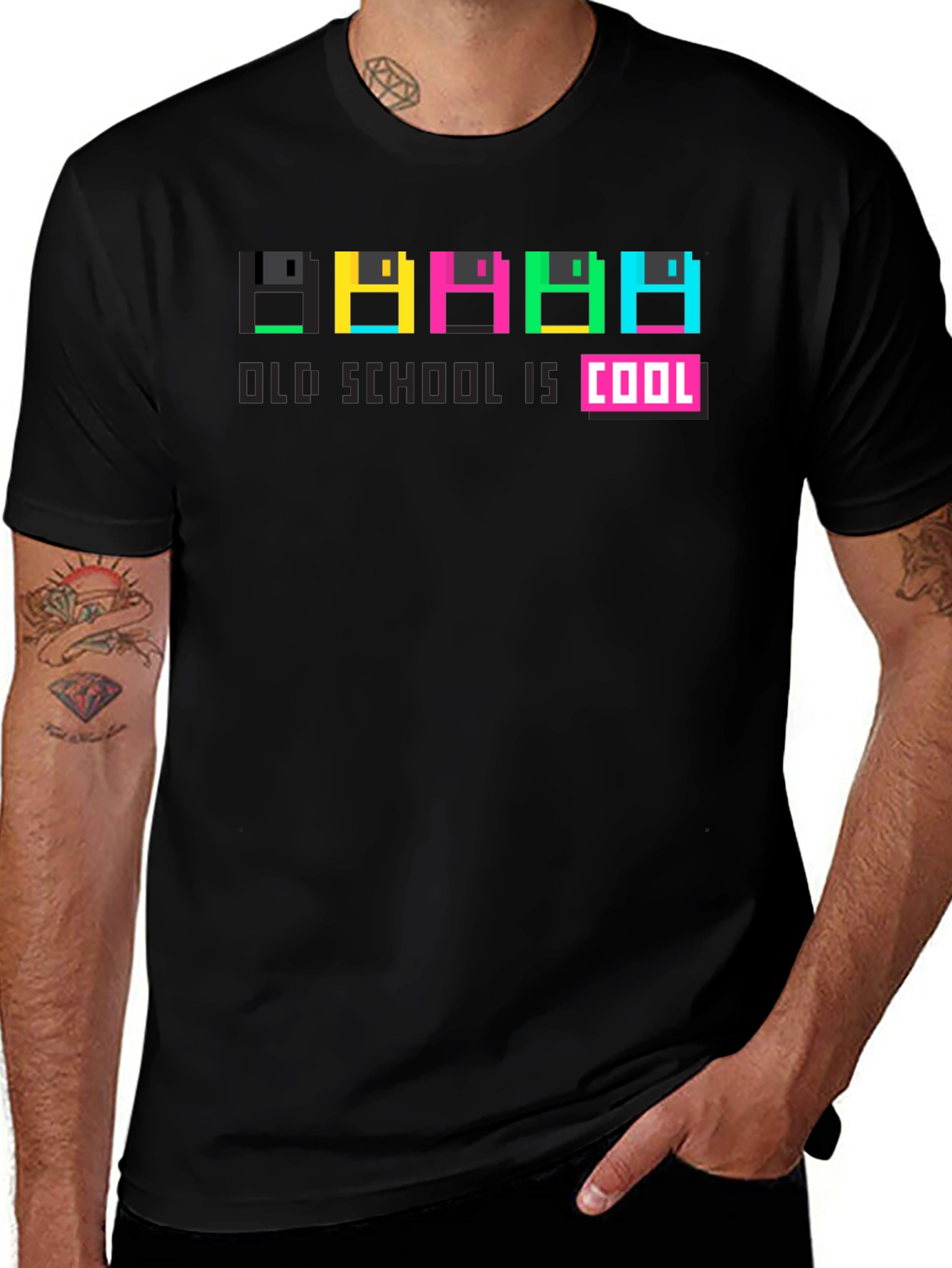 Old School Is Cool Retro Floppy Disk T-Shirt