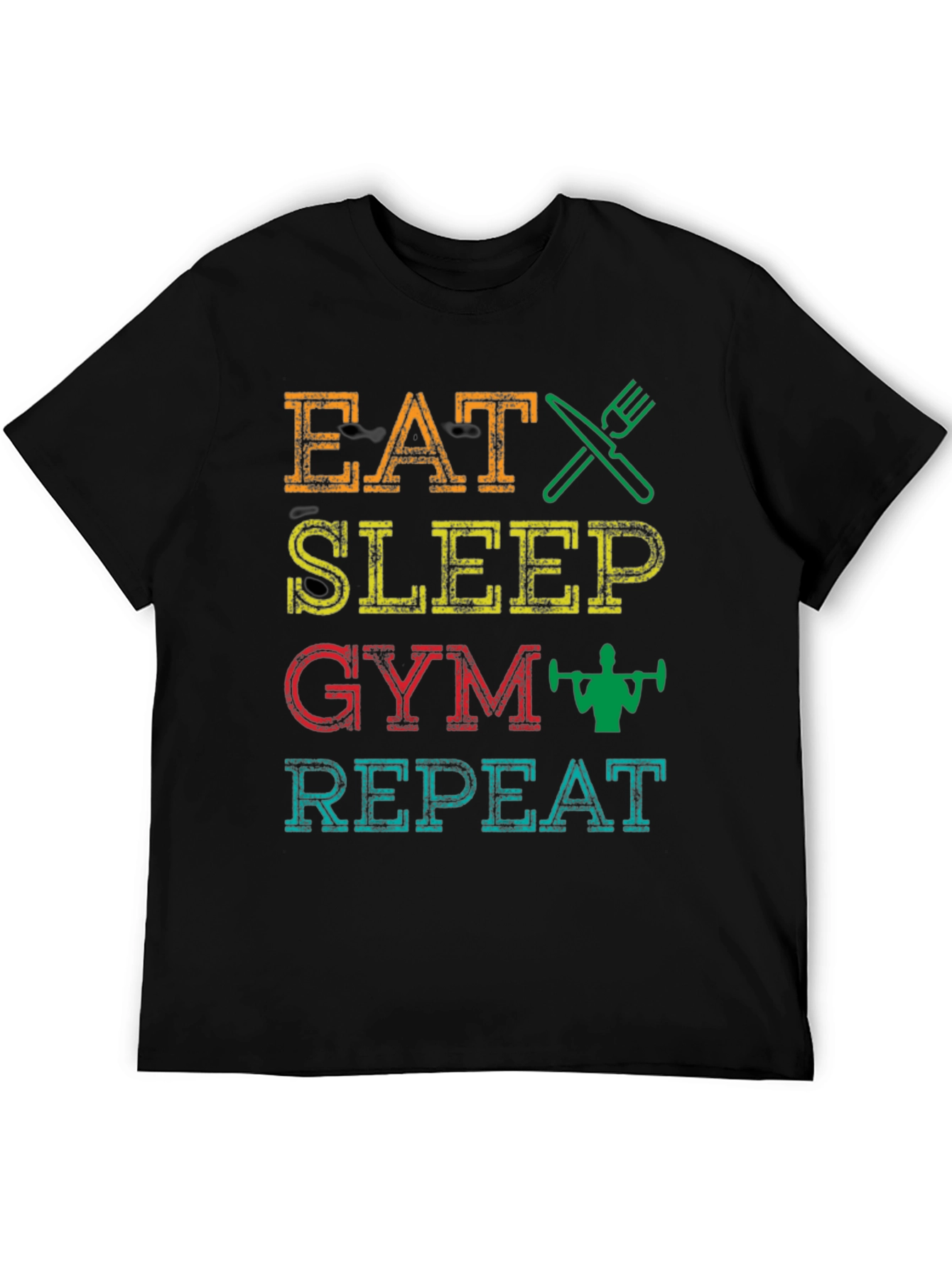 Eat Sleep Gym Repeat Graphic T-Shirt