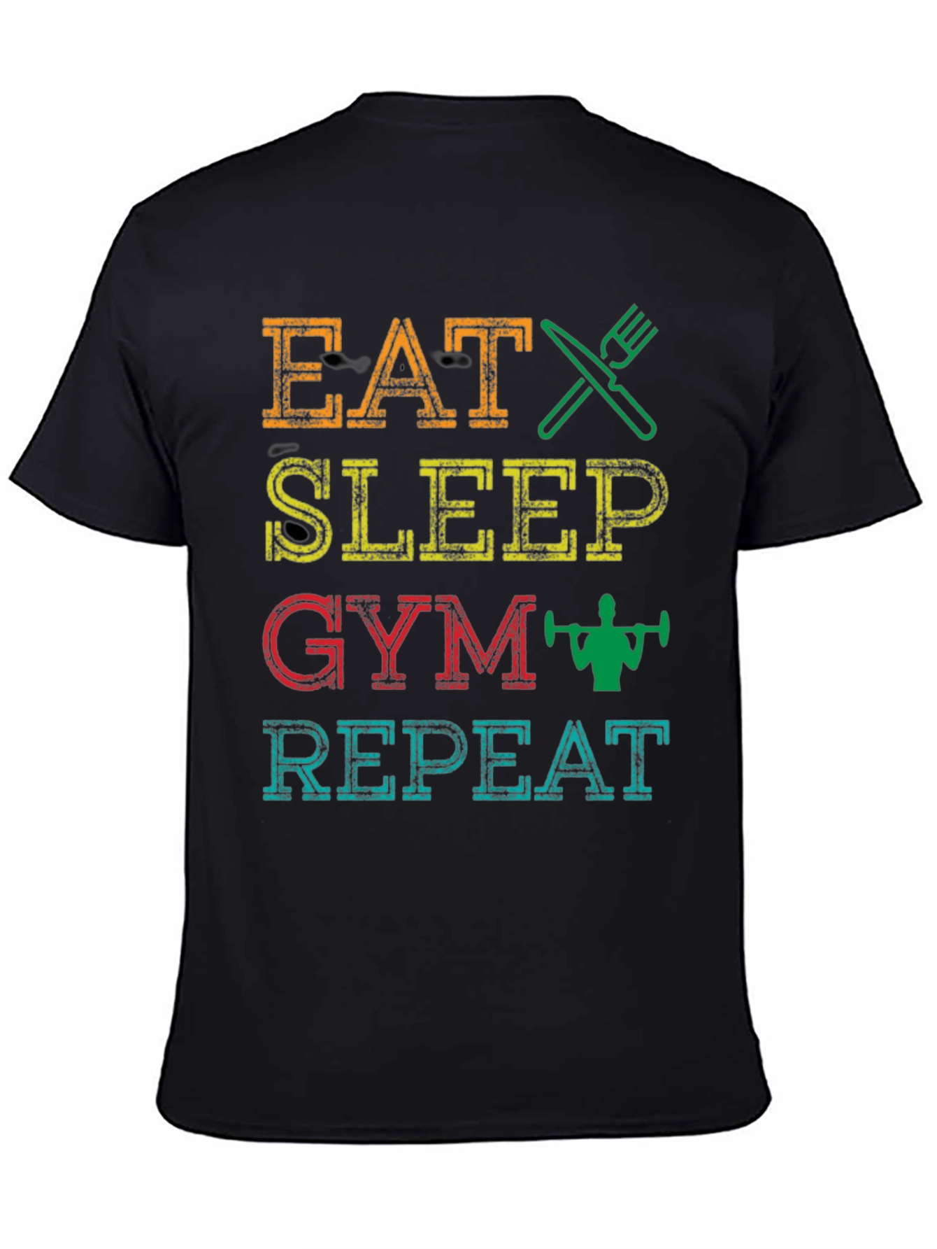 Eat Sleep Gym Repeat Graphic T-Shirt