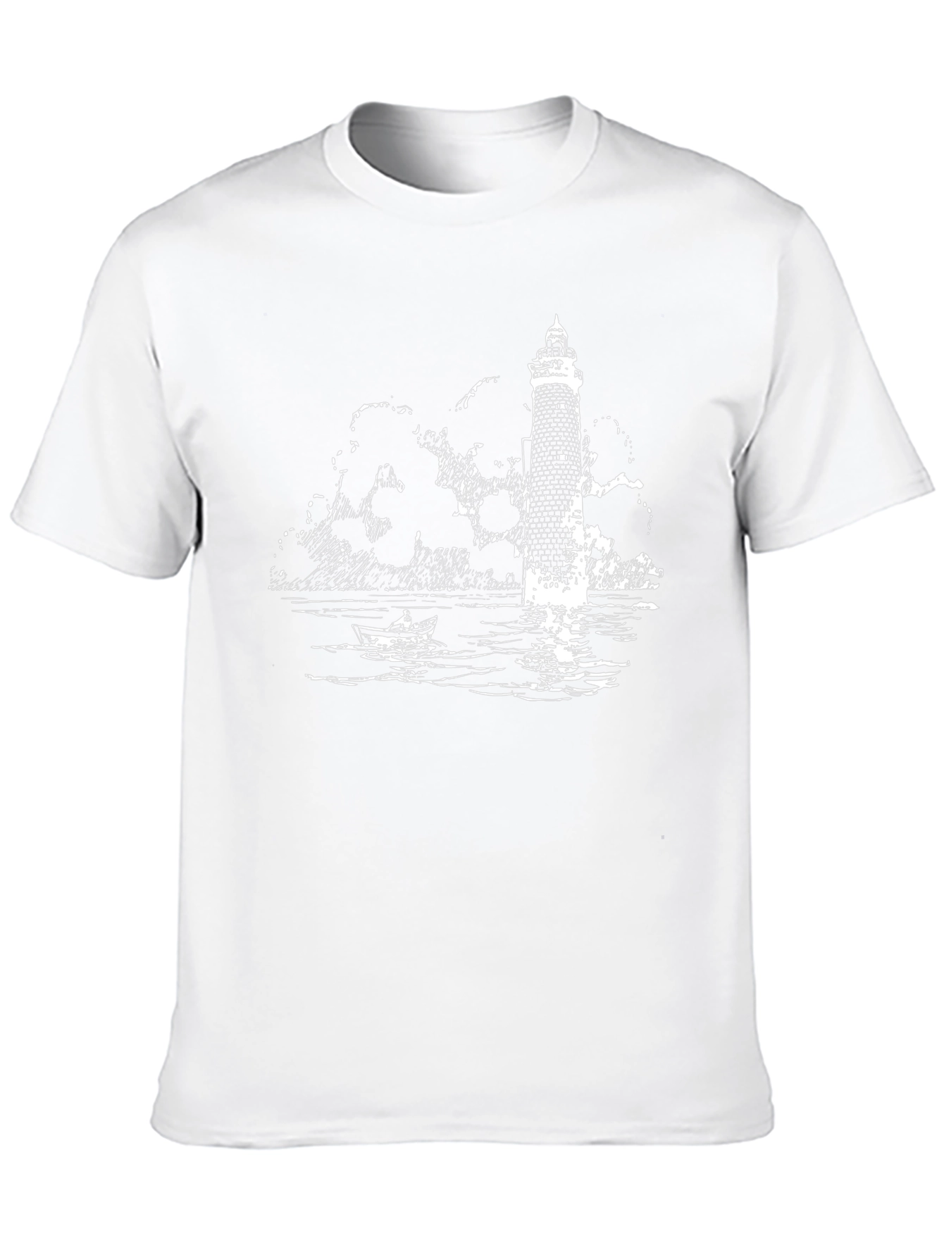 Lighthouse Graphic Tee - Black Cotton T-Shirt