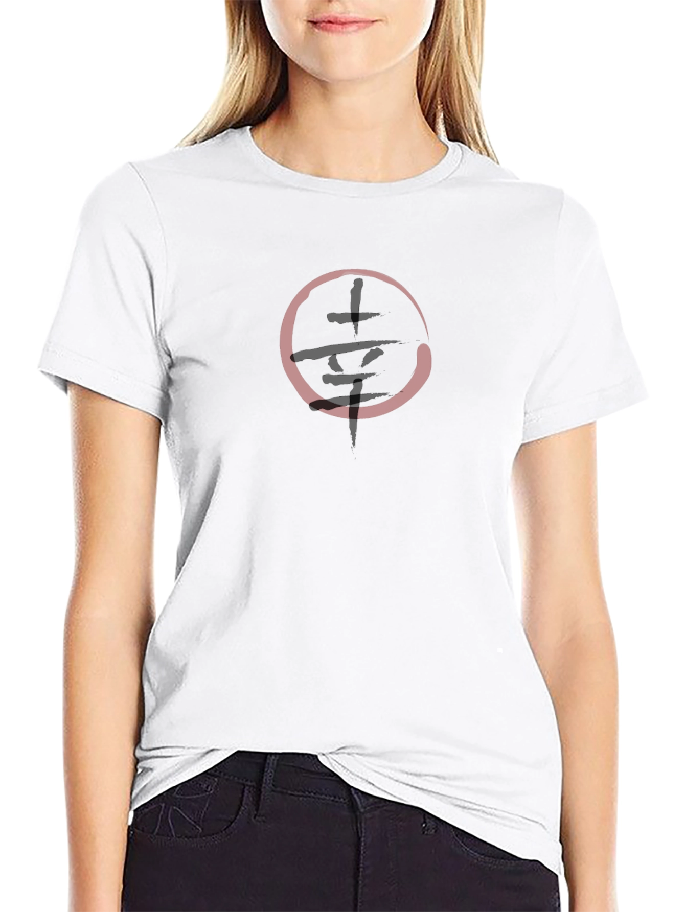 Mens Black T-Shirt with Japanese Symbol