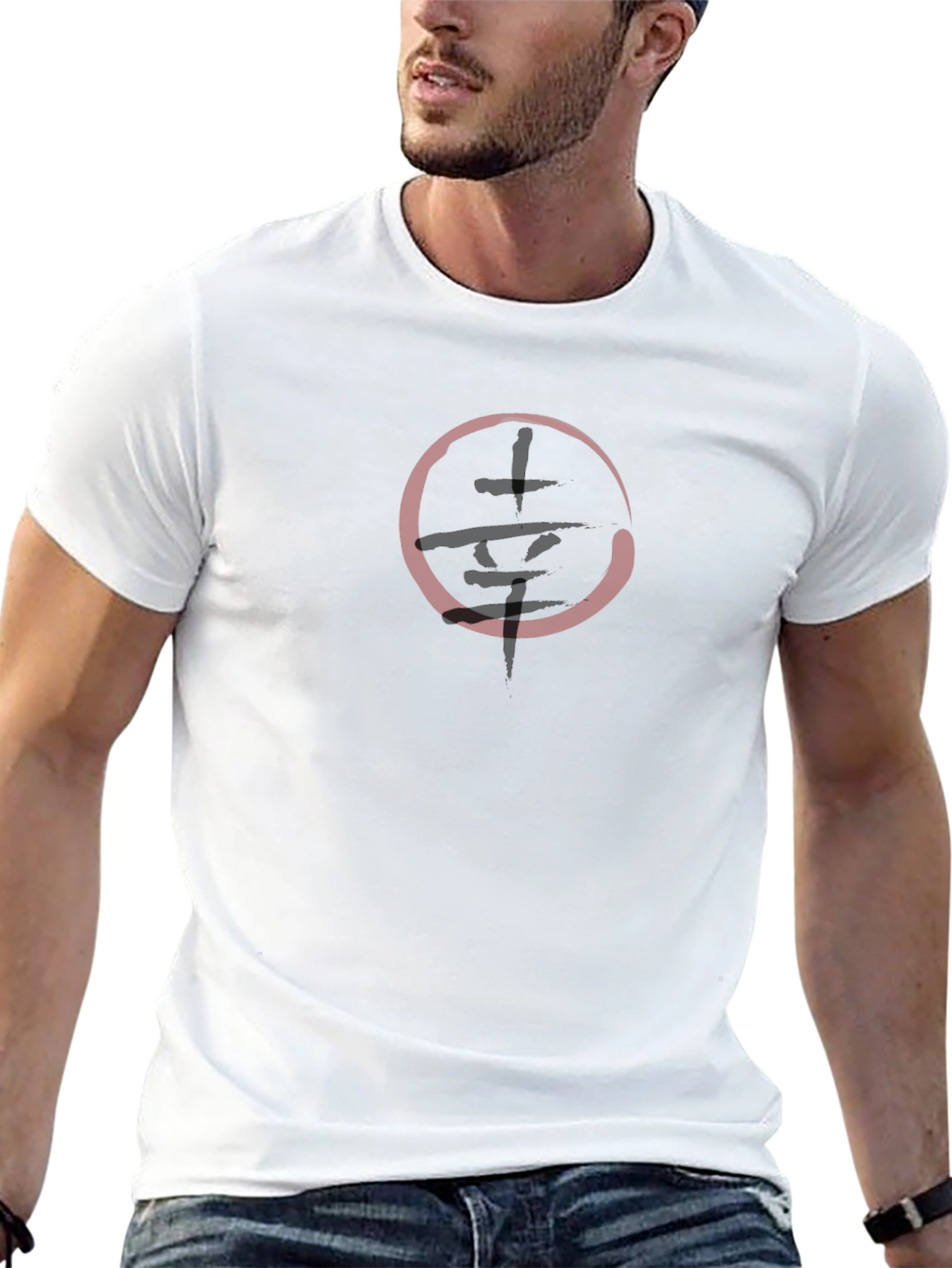 Mens Black T-Shirt with Japanese Symbol