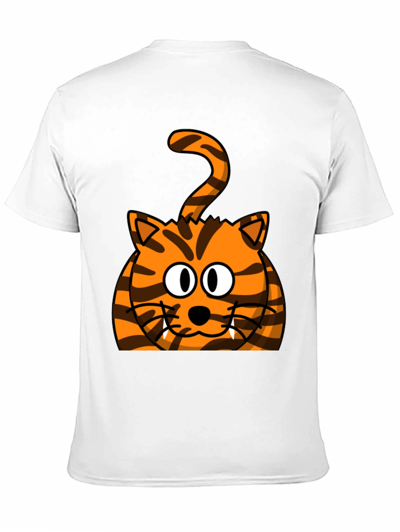 Cartoon Tiger Graphic Tee - Black Cotton T-Shirt