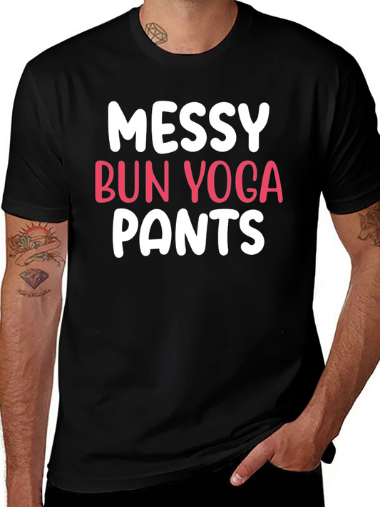 Messy Bun Yoga Pants Graphic T-Shirt