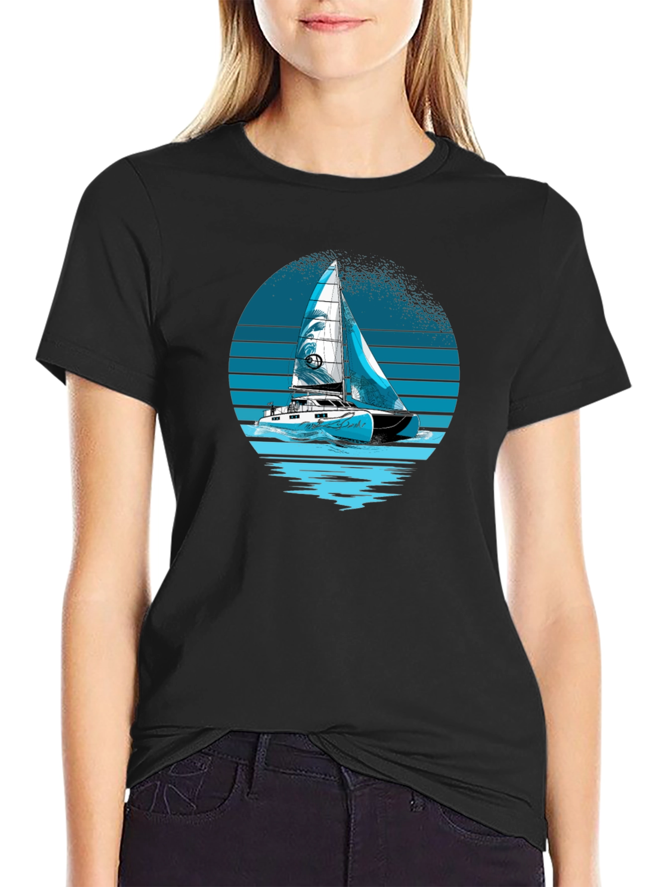 Sailing T-Shirt - Black Nautical Graphic Tee
