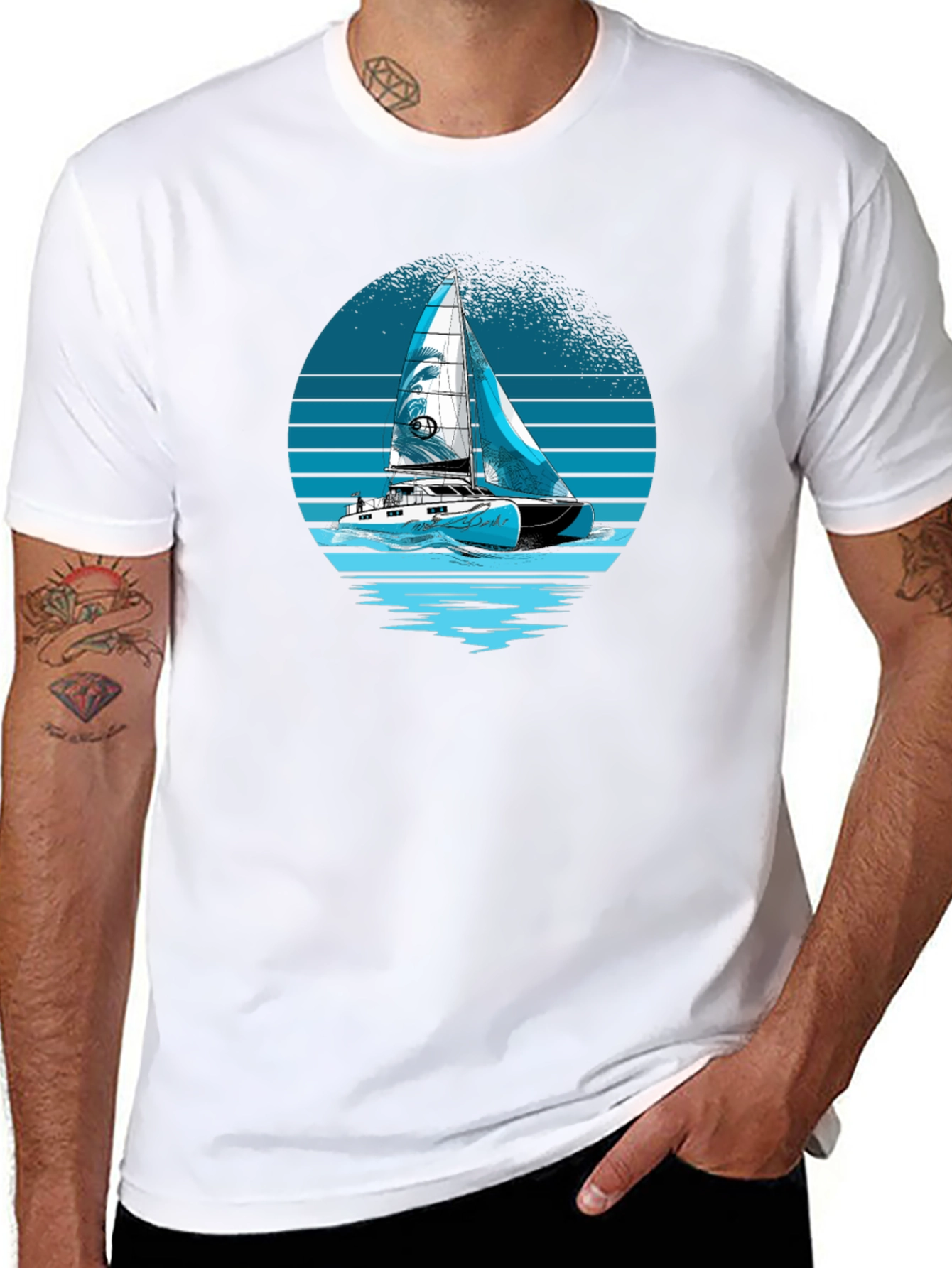 Sailing T-Shirt - Black Nautical Graphic Tee