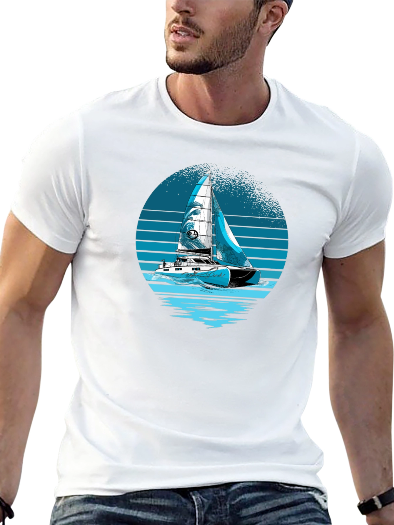 Sailing T-Shirt - Black Nautical Graphic Tee
