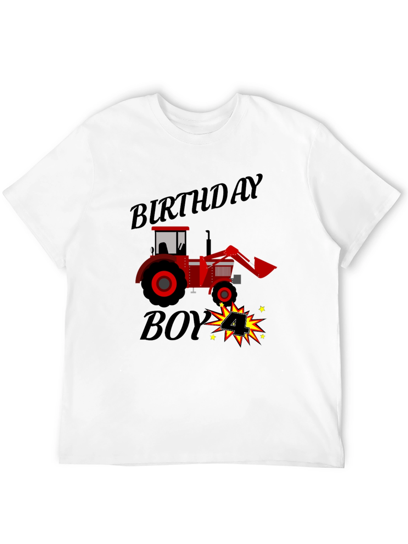 Birthday Boy Tractor T-Shirt - 4th Birthday