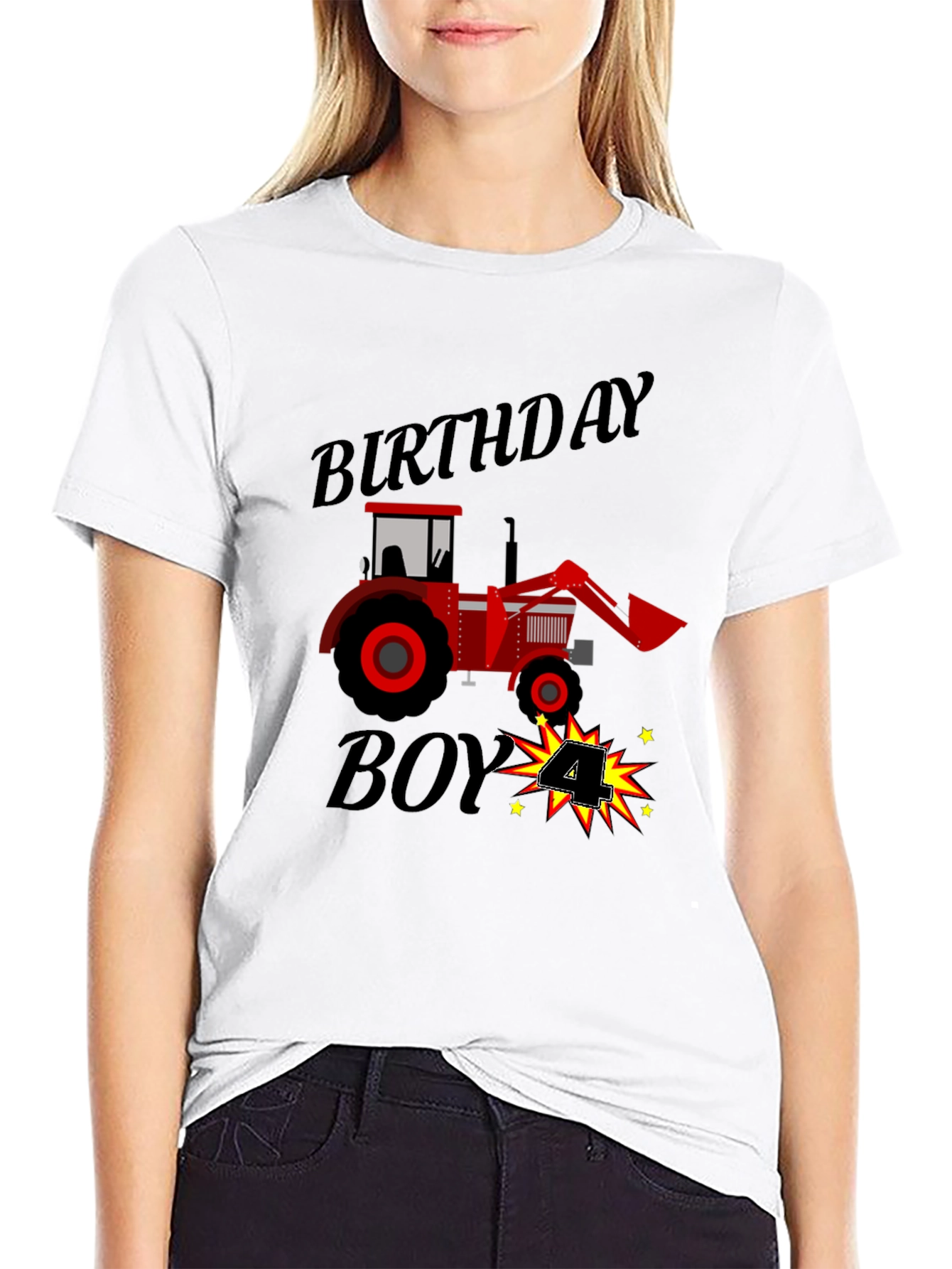 Birthday Boy Tractor T-Shirt - 4th Birthday