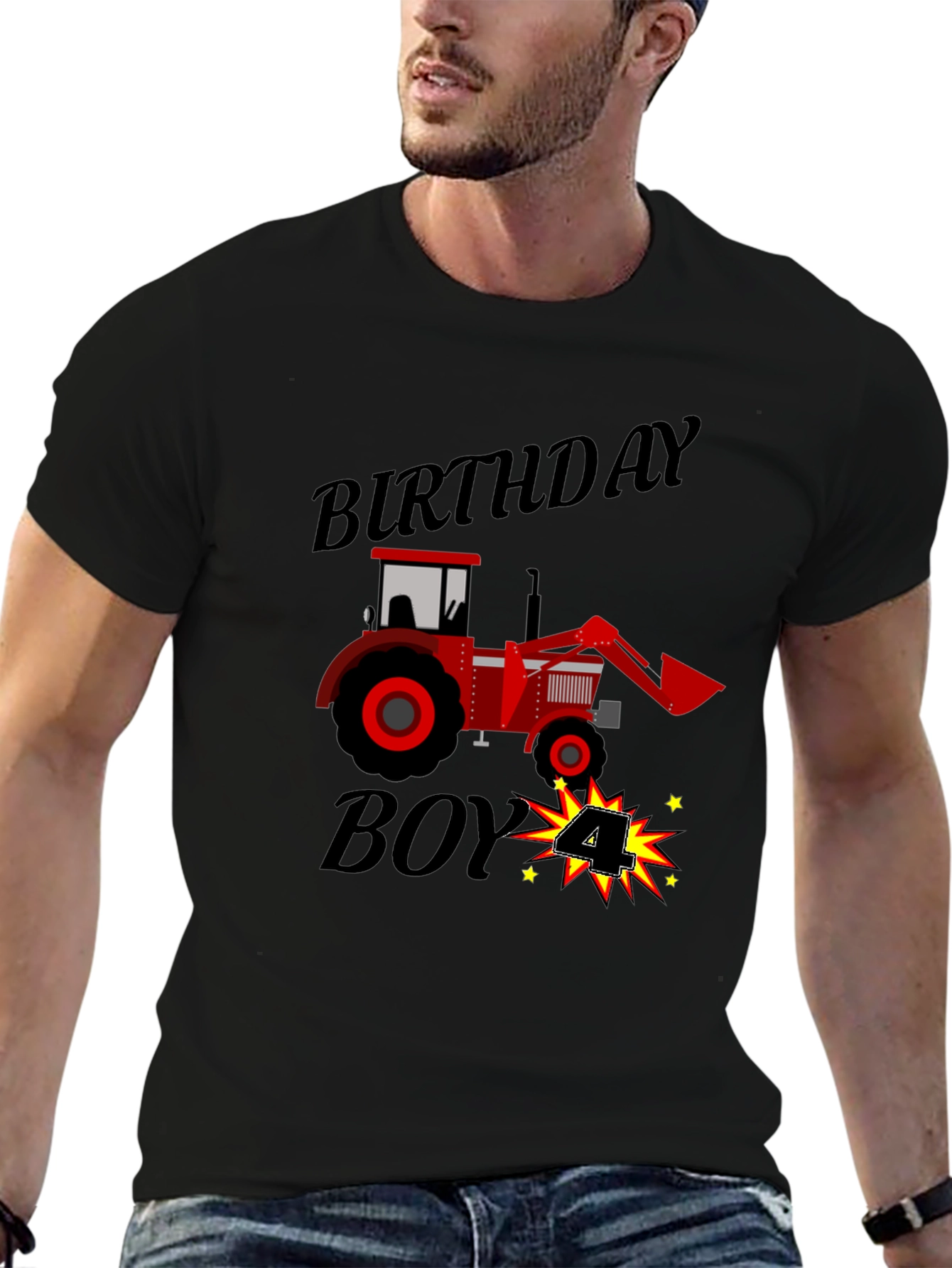 Birthday Boy Tractor T-Shirt - 4th Birthday