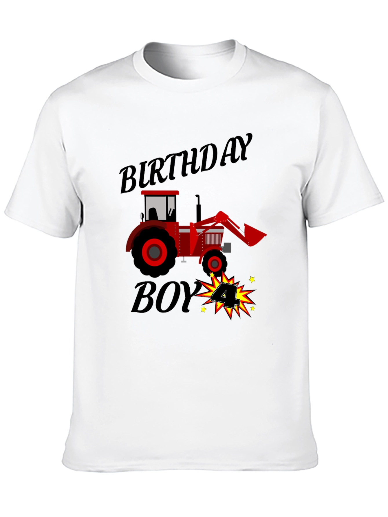 Birthday Boy Tractor T-Shirt - 4th Birthday