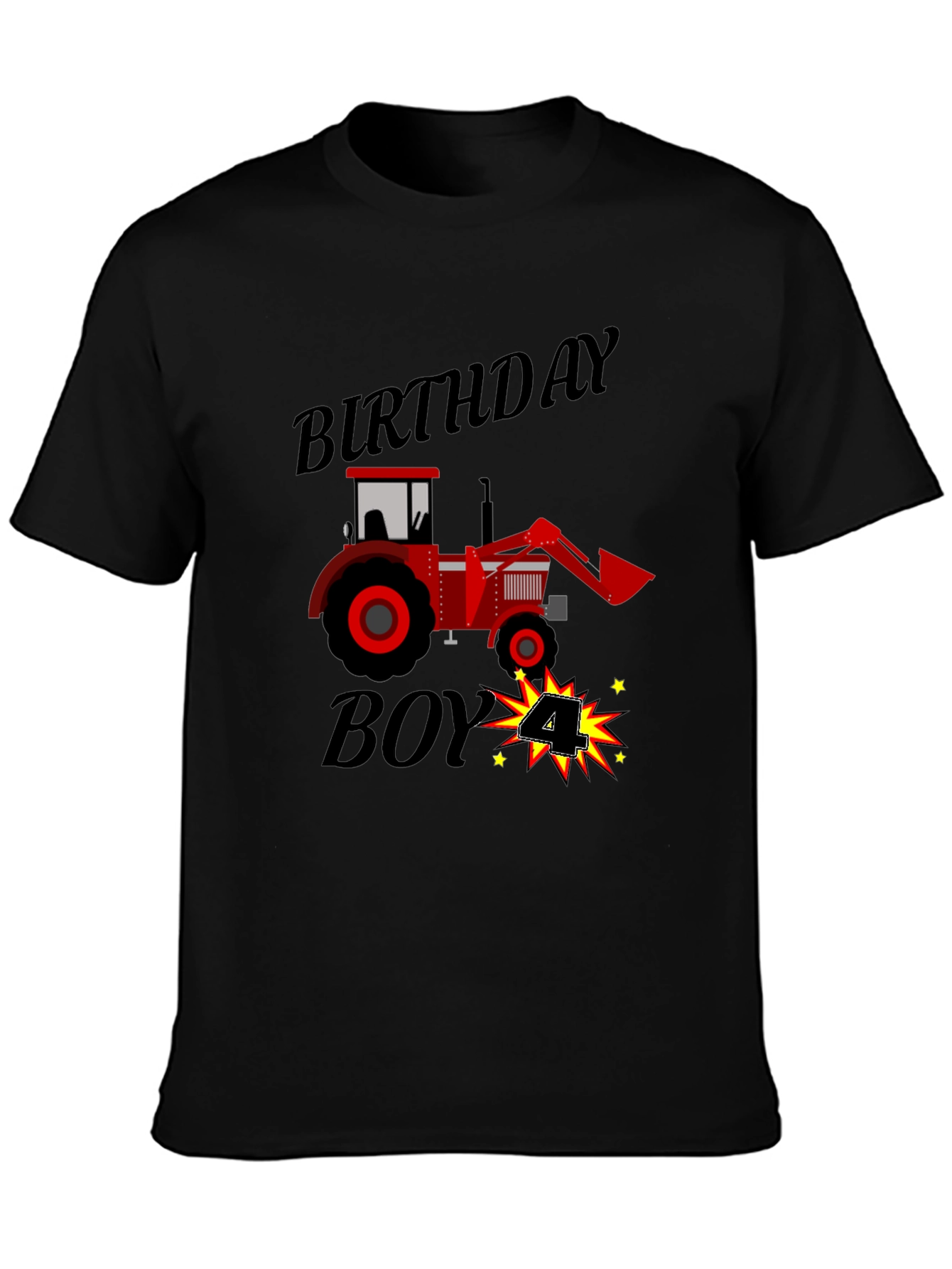 Birthday Boy Tractor T-Shirt - 4th Birthday