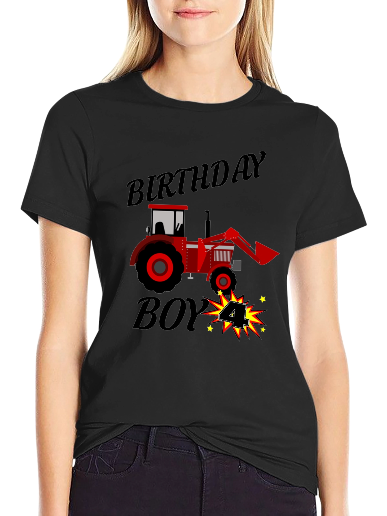 Birthday Boy Tractor T-Shirt - 4th Birthday